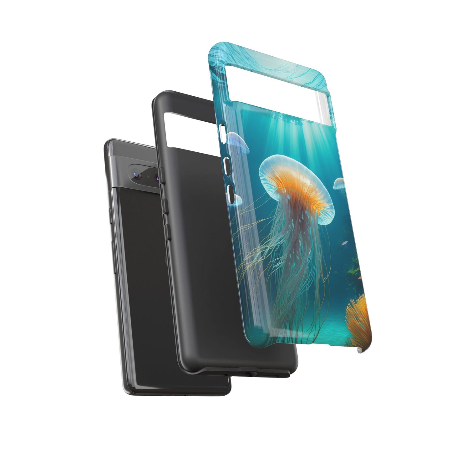 Elegant Jellyfish Google Pixel Case - Fits Pixel 8 Pro Pixel 8 Pixel 7 Pixel 6 Pro Pixel 6 Pixel 5 - Unique Ocean-Inspired Phone Cover Gift