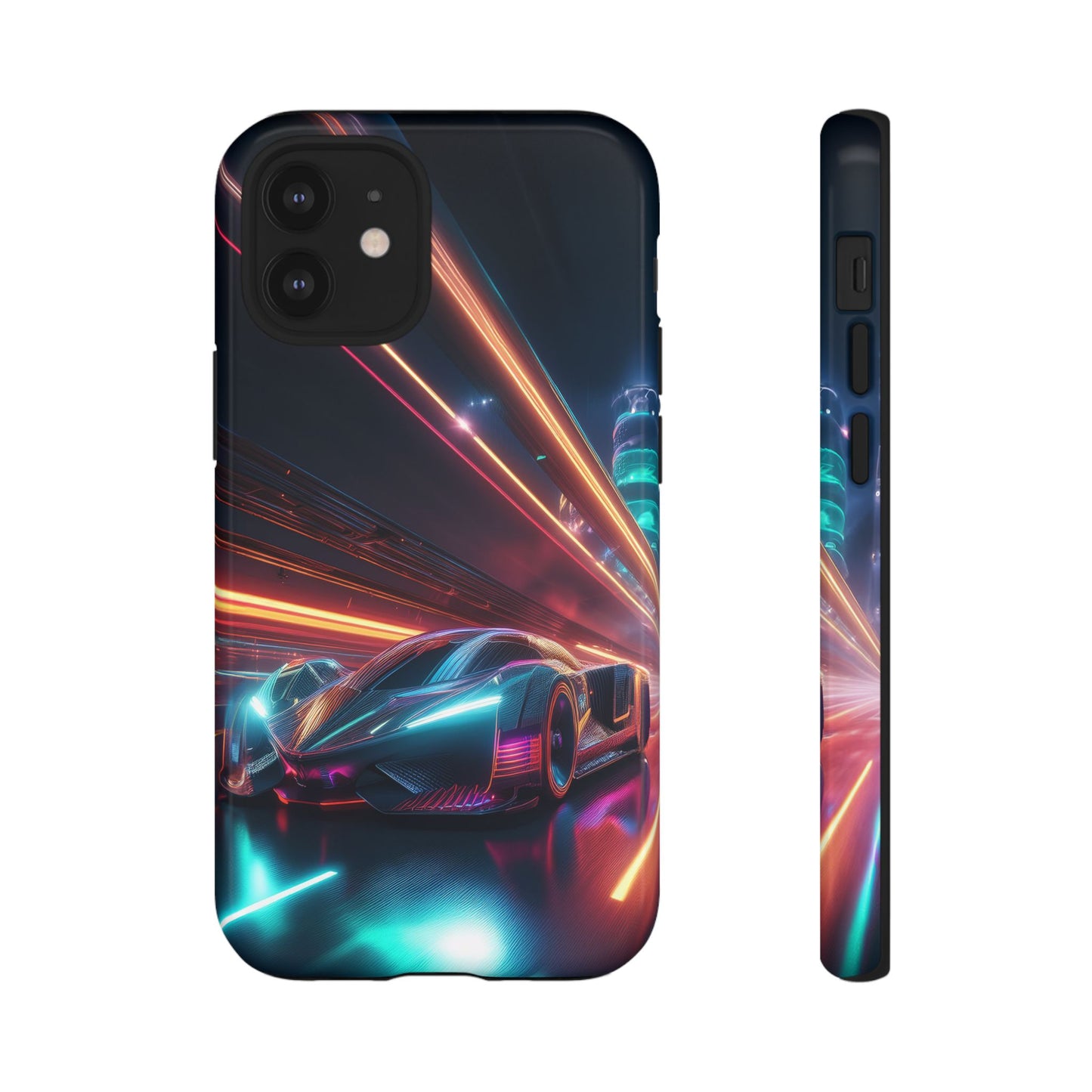 CyberPunk Magenta Car Tough Case - Futuristic Neon Glow iPhone Samsung Google Pixel Phone Case