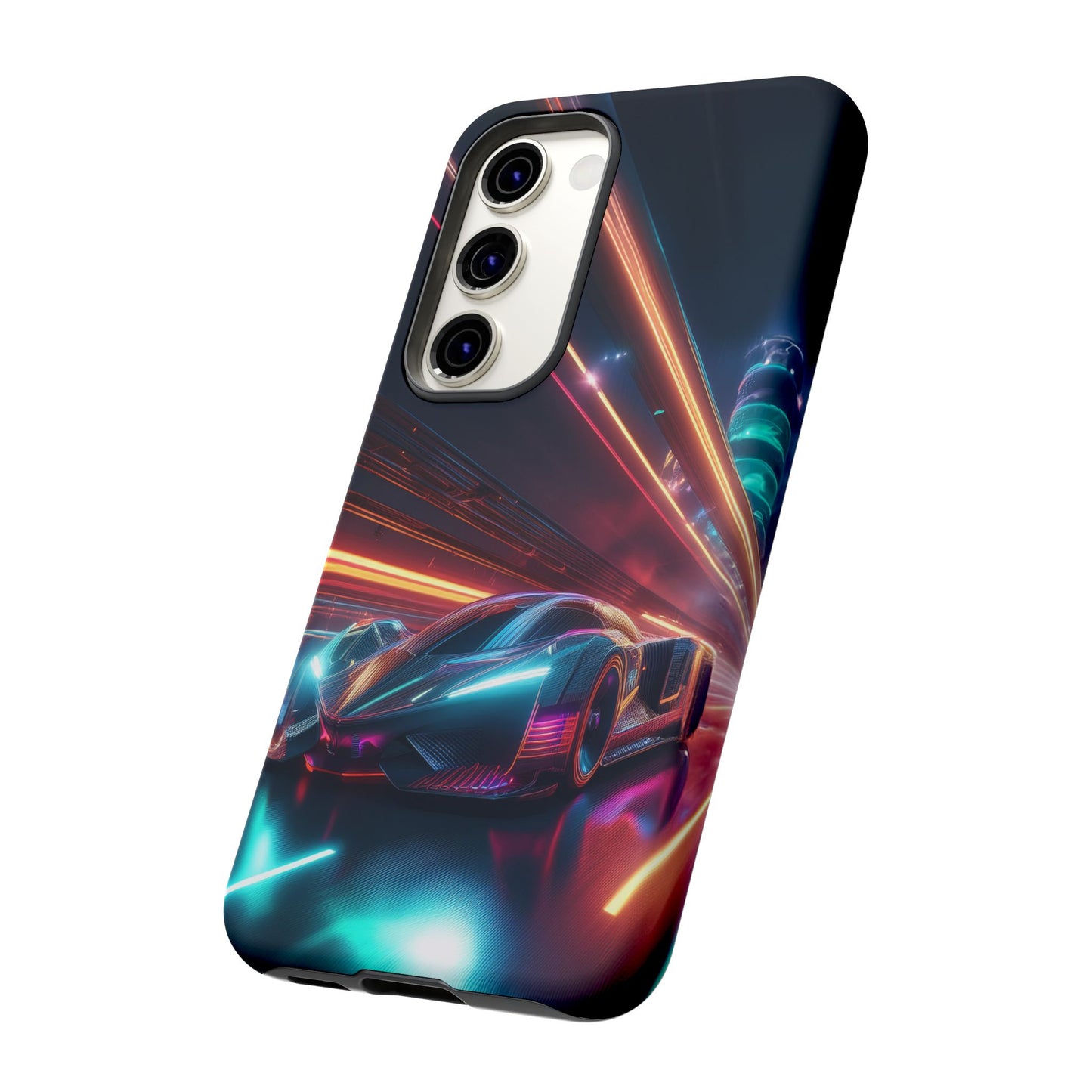 CyberPunk Magenta Car Tough Case - Futuristic Neon Glow iPhone Samsung Google Pixel Phone Case