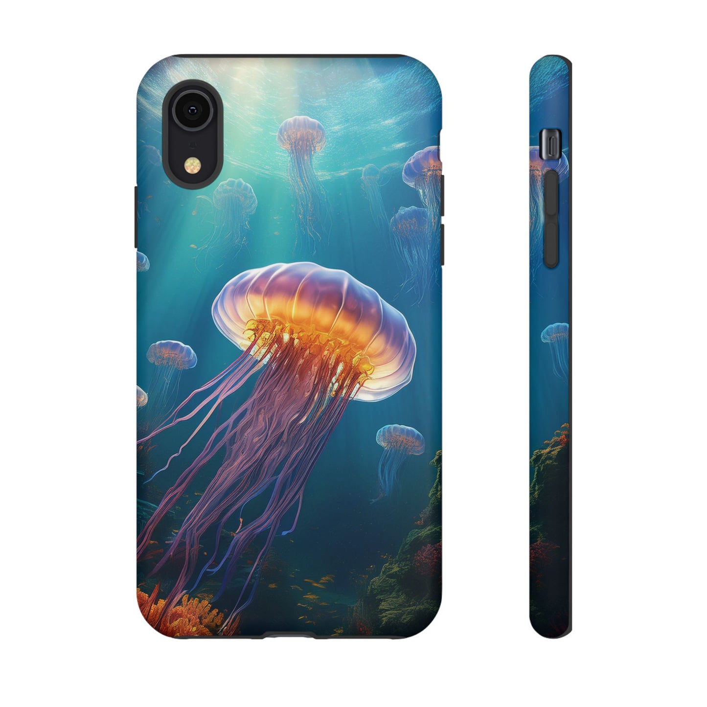 Vibrant Jellyfish iPhone Case - Fits iPhone 8, X, XR, 11, 12, 13, 14, 15, 16 Pro, Max, Mini - Stunning Ocean Art Case for iPhone Lovers