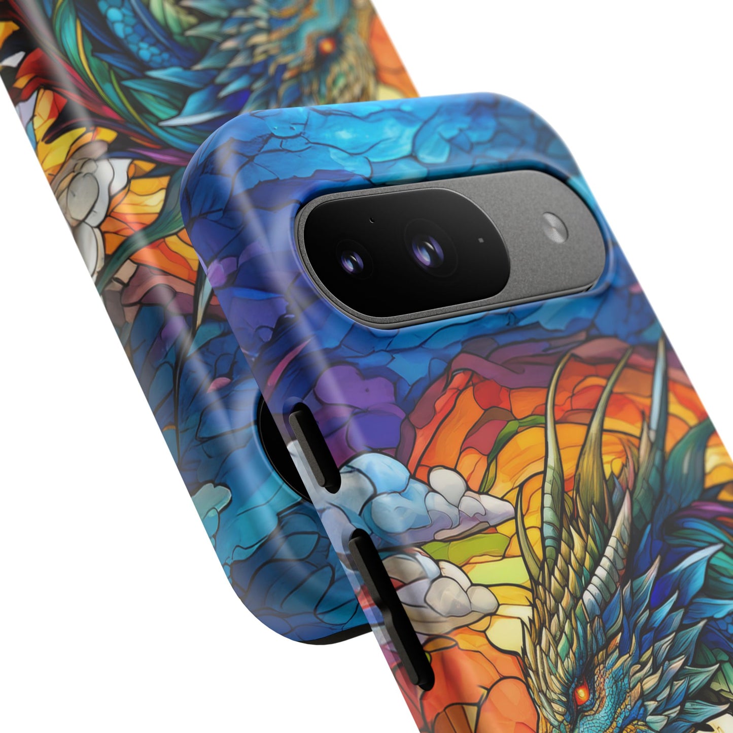 Stained Glass Design Dragon Case | Fantasy Art Google Pixel 8 Pro, 8, 7, 6 Pro, 6, 5 5G | Unique Protective Phone Cover for Pixel Users