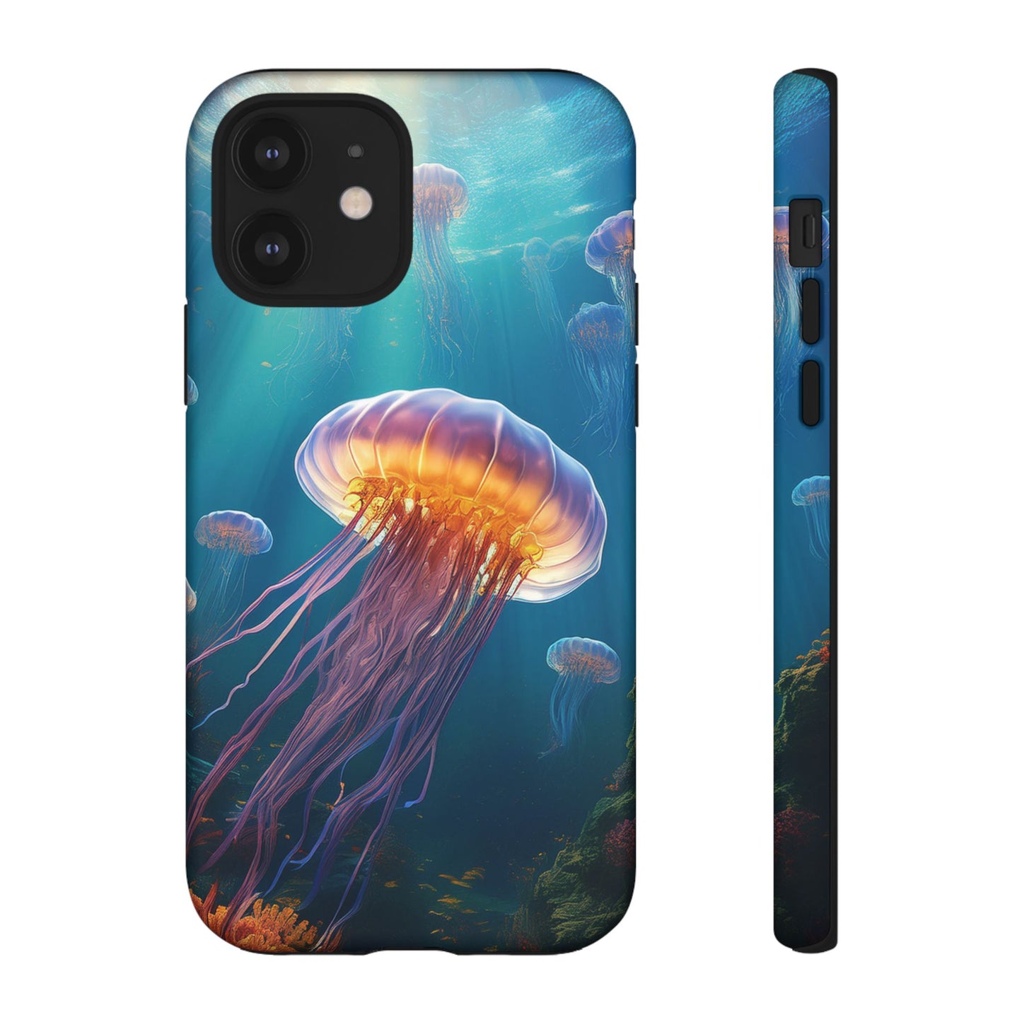 Vibrant Jellyfish iPhone Case - Fits iPhone 8, X, XR, 11, 12, 13, 14, 15, 16 Pro, Max, Mini - Stunning Ocean Art Case for iPhone Lovers