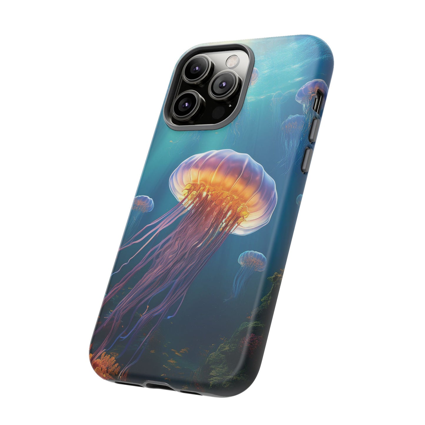 Vibrant Jellyfish iPhone Case - Fits iPhone 8, X, XR, 11, 12, 13, 14, 15, 16 Pro, Max, Mini - Stunning Ocean Art Case for iPhone Lovers