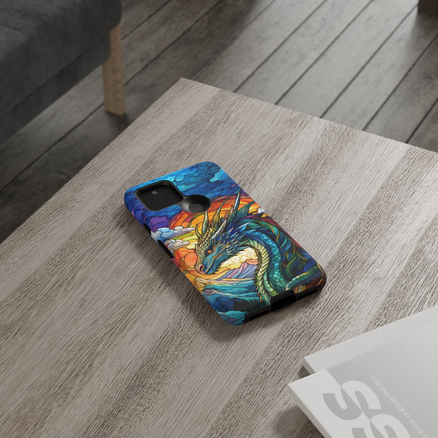 Stained Glass Design Dragon Case | Fantasy Art Google Pixel 8 Pro, 8, 7, 6 Pro, 6, 5 5G | Unique Protective Phone Cover for Pixel Users