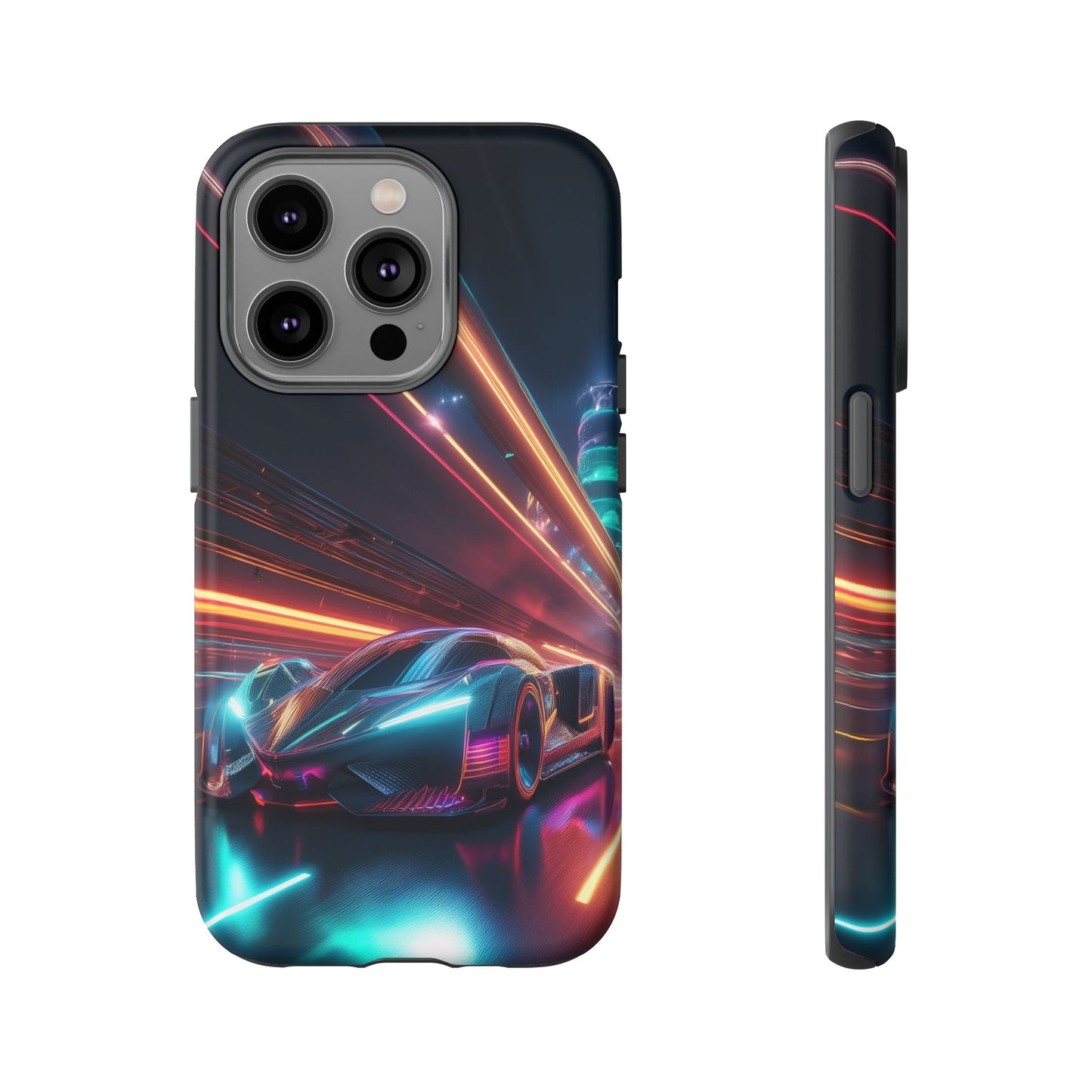 CyberPunk Magenta Car Tough Case - Futuristic Neon Glow iPhone Samsung Google Pixel Phone Case