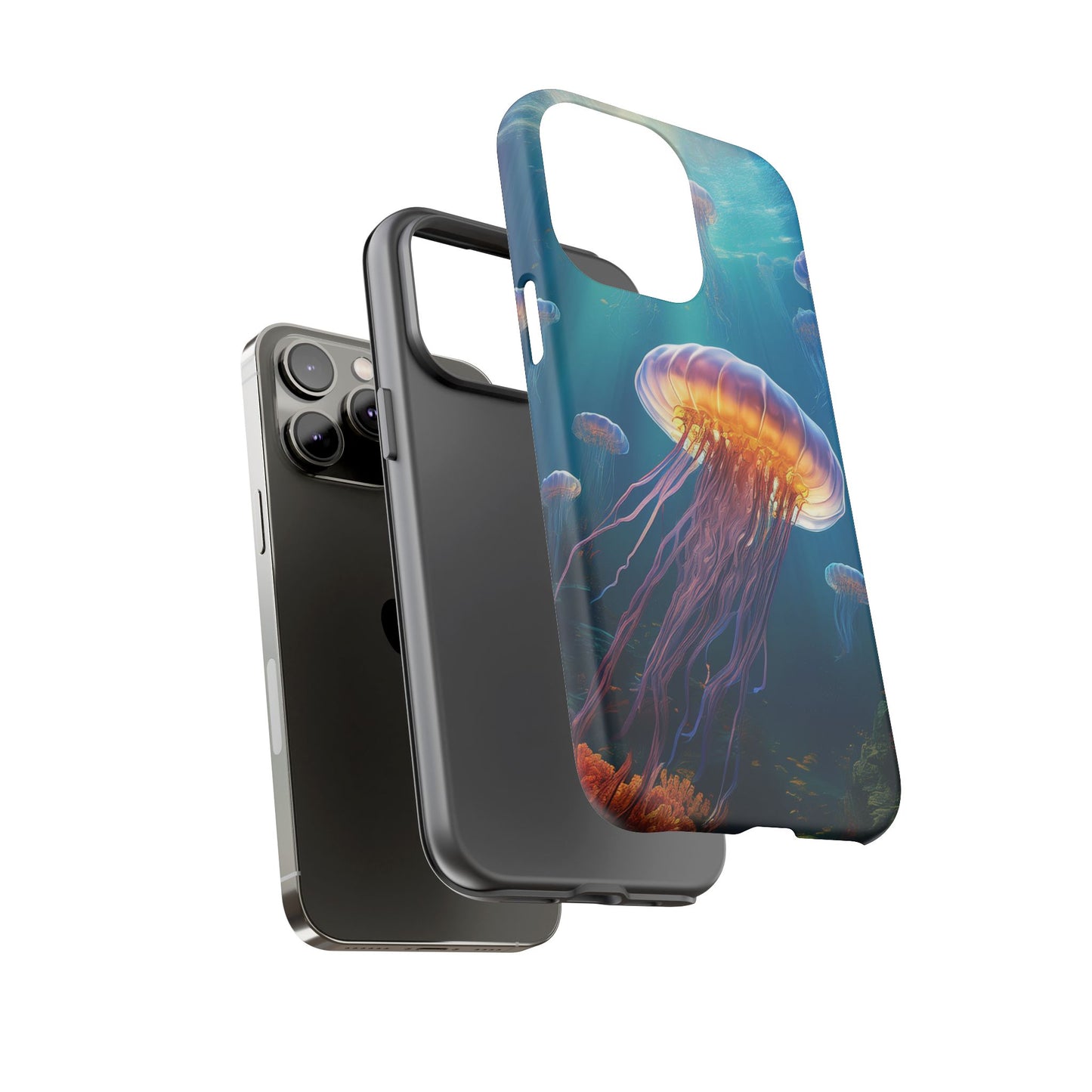 Vibrant Jellyfish iPhone Case - Fits iPhone 8, X, XR, 11, 12, 13, 14, 15, 16 Pro, Max, Mini - Stunning Ocean Art Case for iPhone Lovers