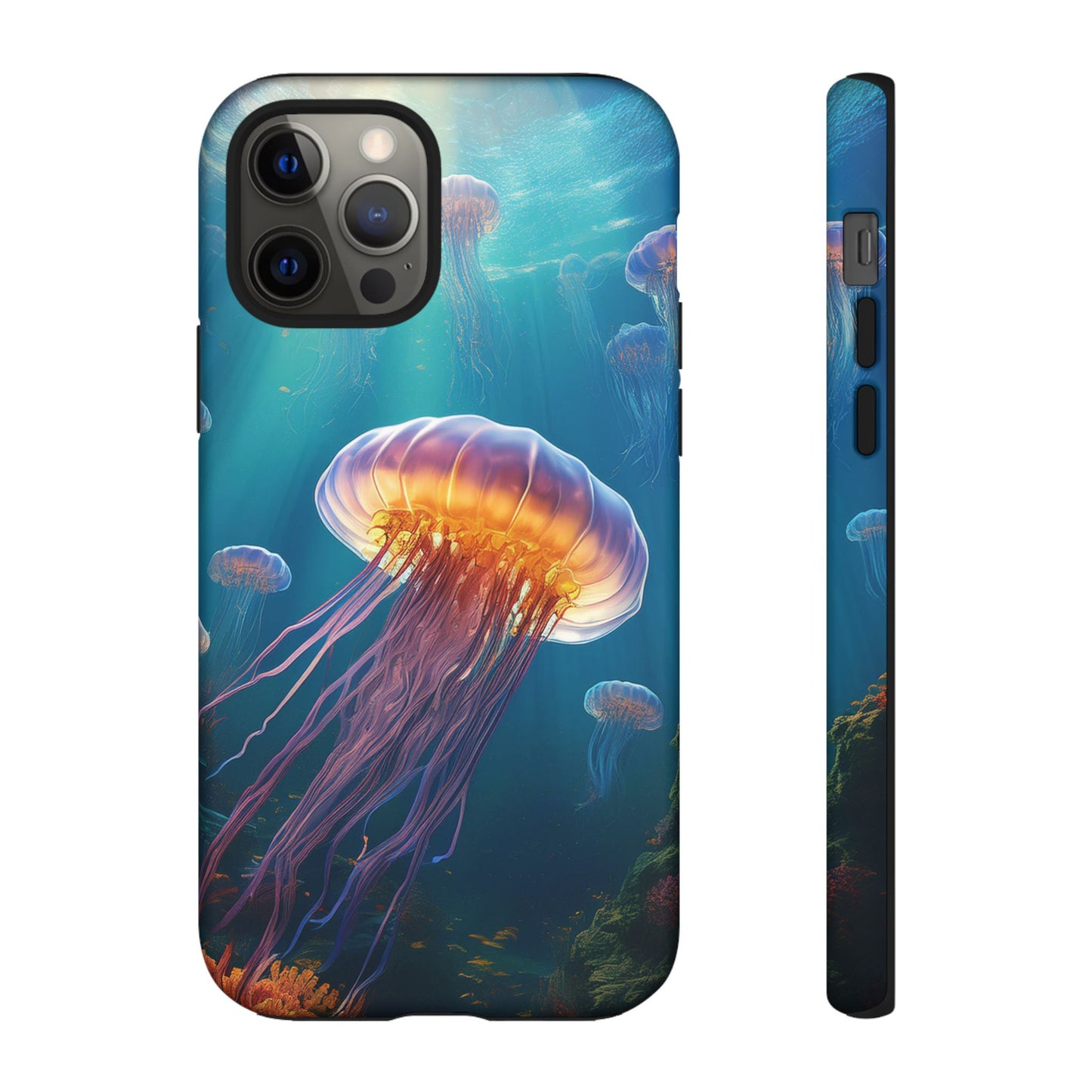 Vibrant Jellyfish iPhone Case - Fits iPhone 8, X, XR, 11, 12, 13, 14, 15, 16 Pro, Max, Mini - Stunning Ocean Art Case for iPhone Lovers