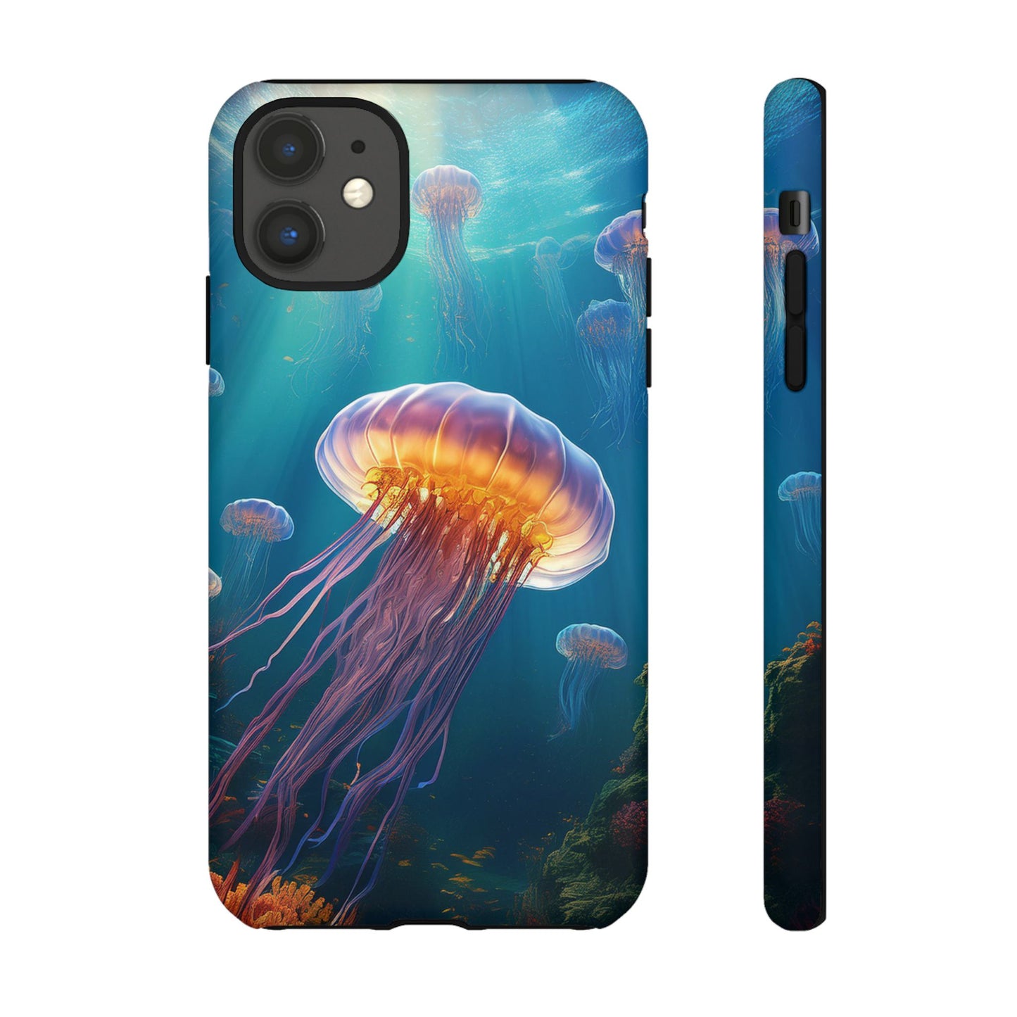 Vibrant Jellyfish iPhone Case - Fits iPhone 8, X, XR, 11, 12, 13, 14, 15, 16 Pro, Max, Mini - Stunning Ocean Art Case for iPhone Lovers
