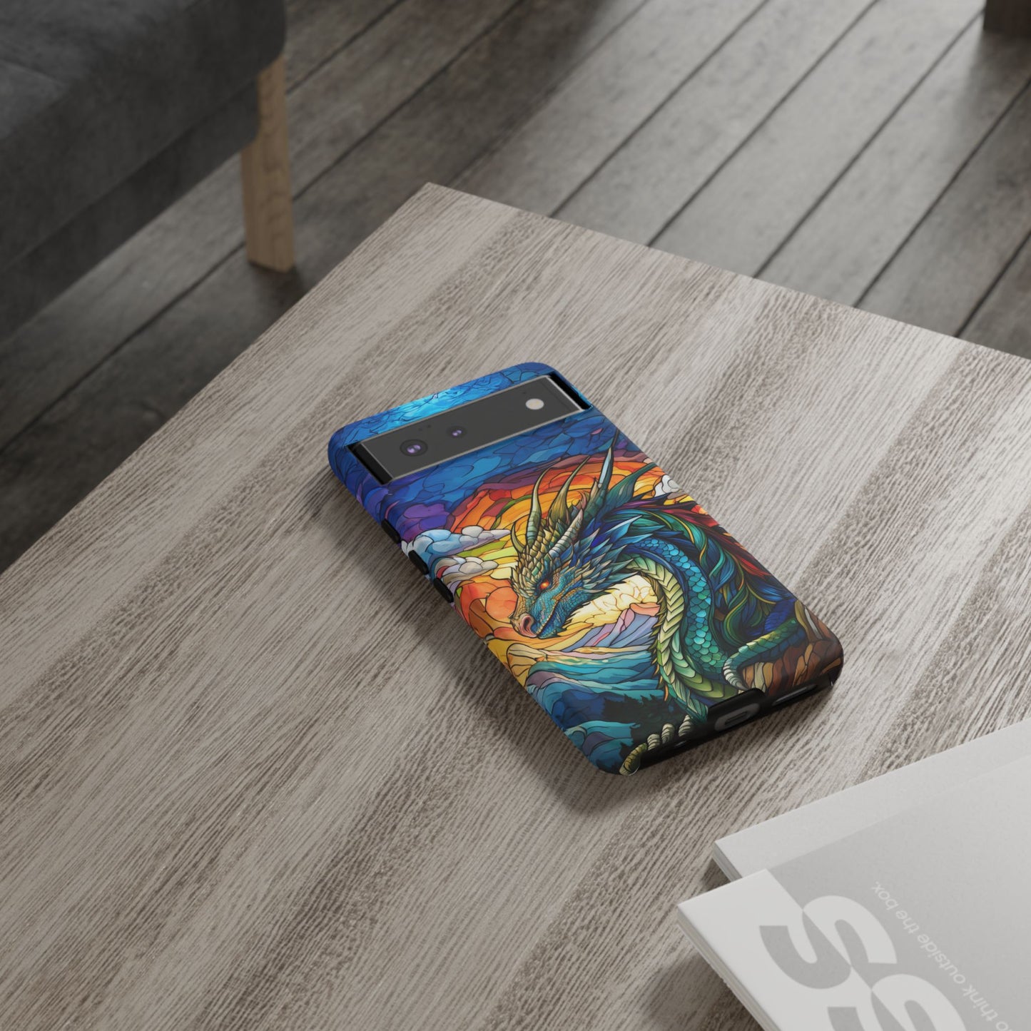 Stained Glass Design Dragon Case | Fantasy Art Google Pixel 8 Pro, 8, 7, 6 Pro, 6, 5 5G | Unique Protective Phone Cover for Pixel Users