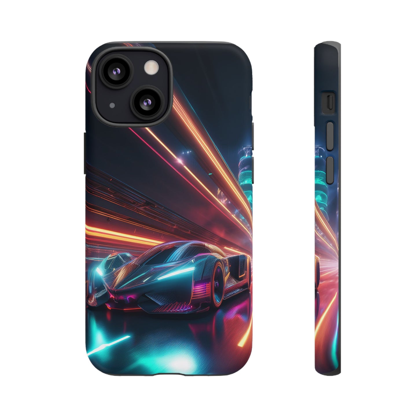 CyberPunk Magenta Car Tough Case - Futuristic Neon Glow iPhone Samsung Google Pixel Phone Case