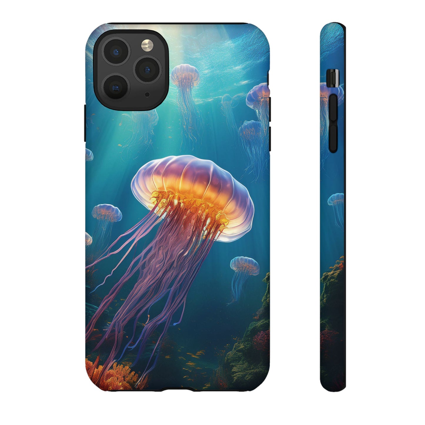 Vibrant Jellyfish iPhone Case - Fits iPhone 8, X, XR, 11, 12, 13, 14, 15, 16 Pro, Max, Mini - Stunning Ocean Art Case for iPhone Lovers