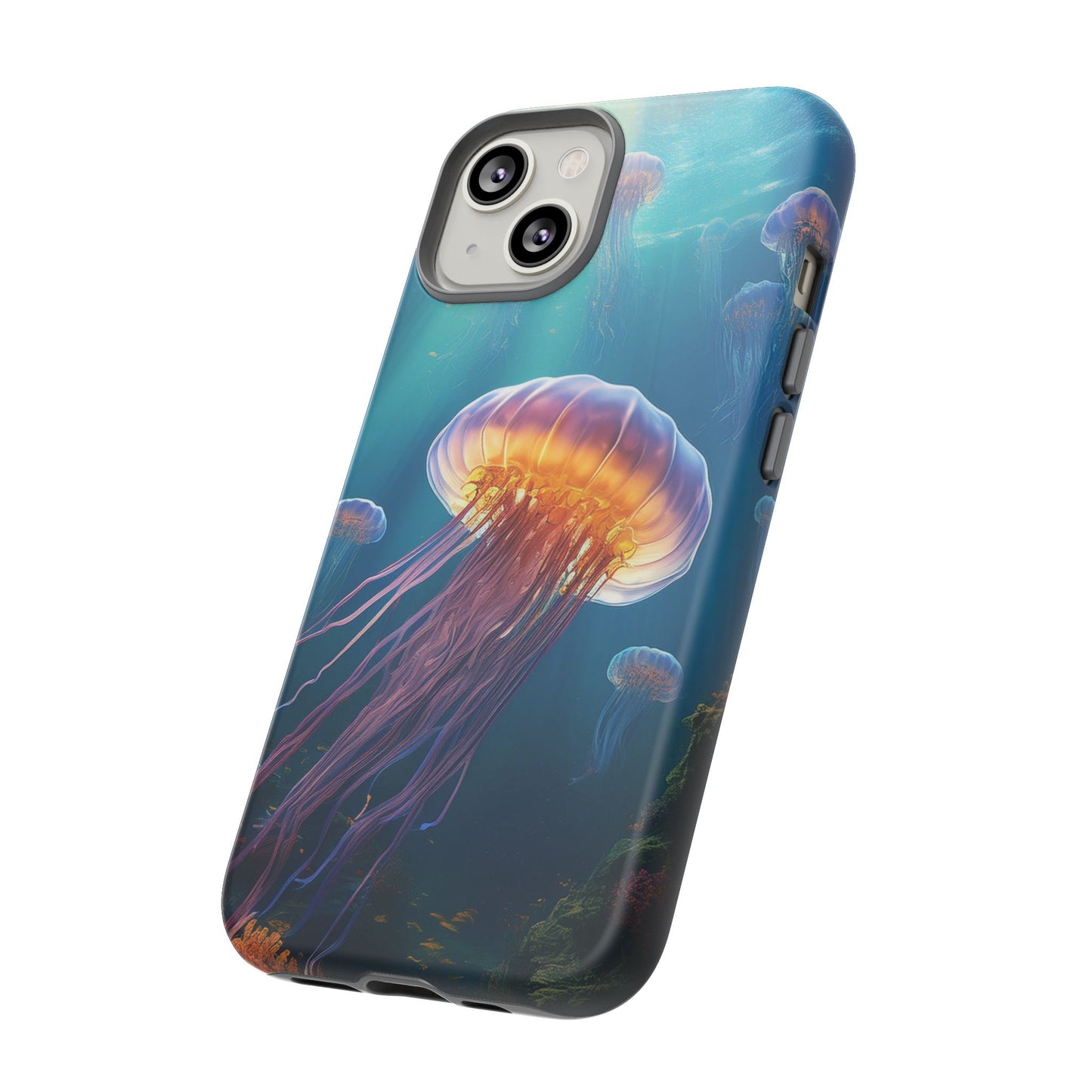 Vibrant Jellyfish iPhone Case - Fits iPhone 8, X, XR, 11, 12, 13, 14, 15, 16 Pro, Max, Mini - Stunning Ocean Art Case for iPhone Lovers