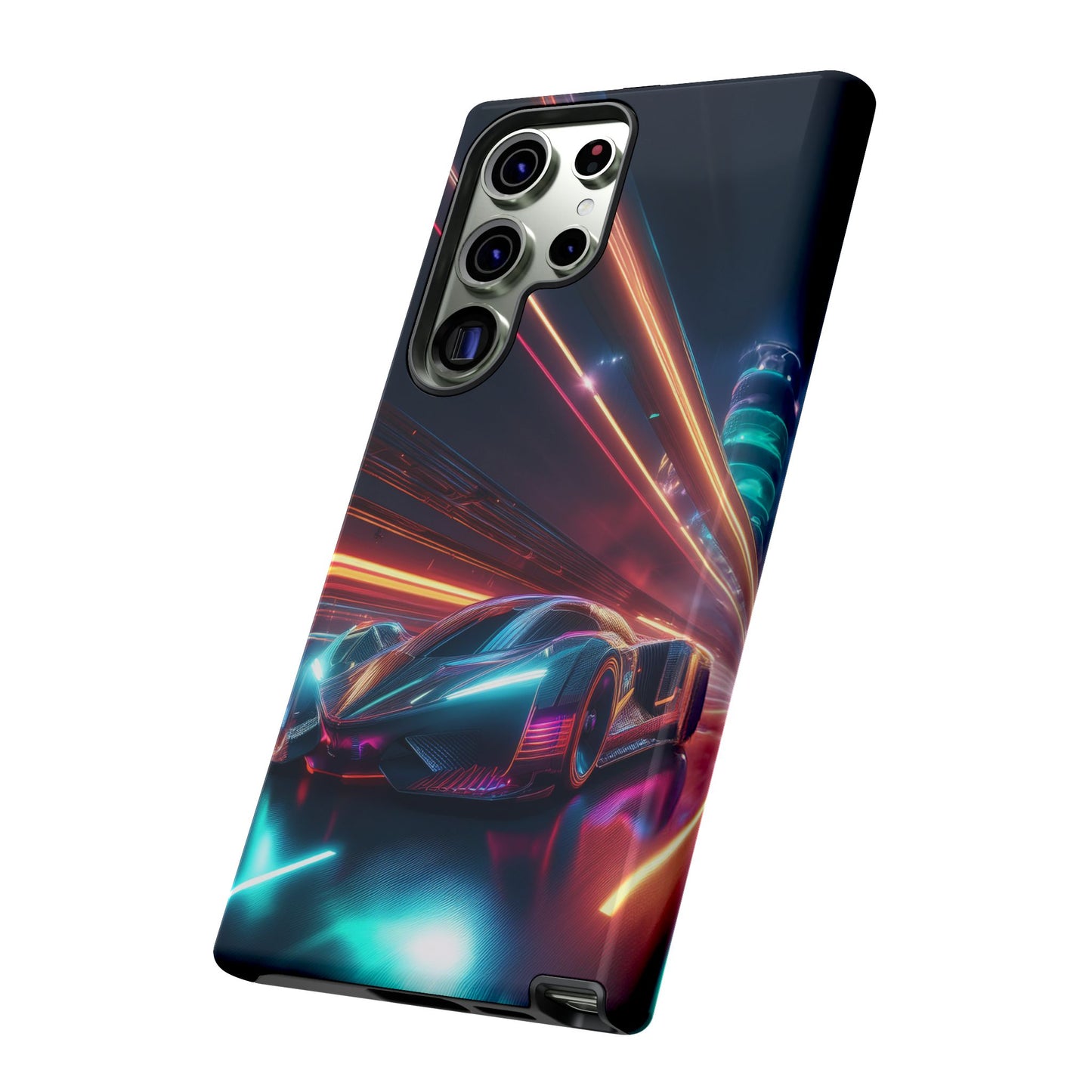 CyberPunk Magenta Car Tough Case - Futuristic Neon Glow iPhone Samsung Google Pixel Phone Case