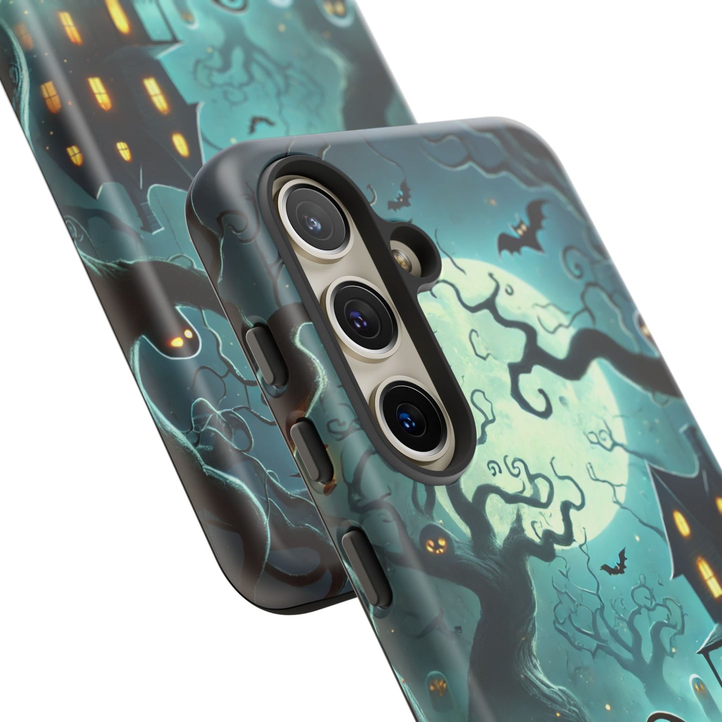 Spooky Halloween Night Pumpkin and Ghost Path Design Phone Case