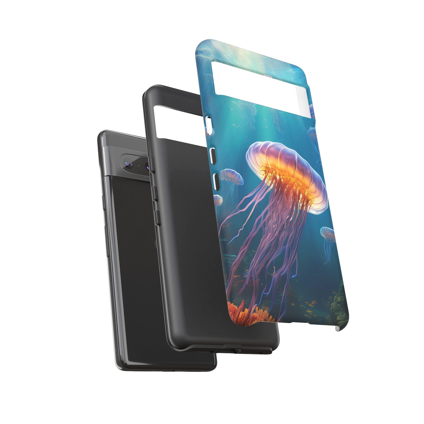 Mesmerizing Jellyfish Google Pixel Case - Fits Pixel 8 Pro, Pixel 8, Pixel 7, Pixel 6 Pro, Pixel 6, Pixel 5 5G - Ocean-Inspired Phone Cover