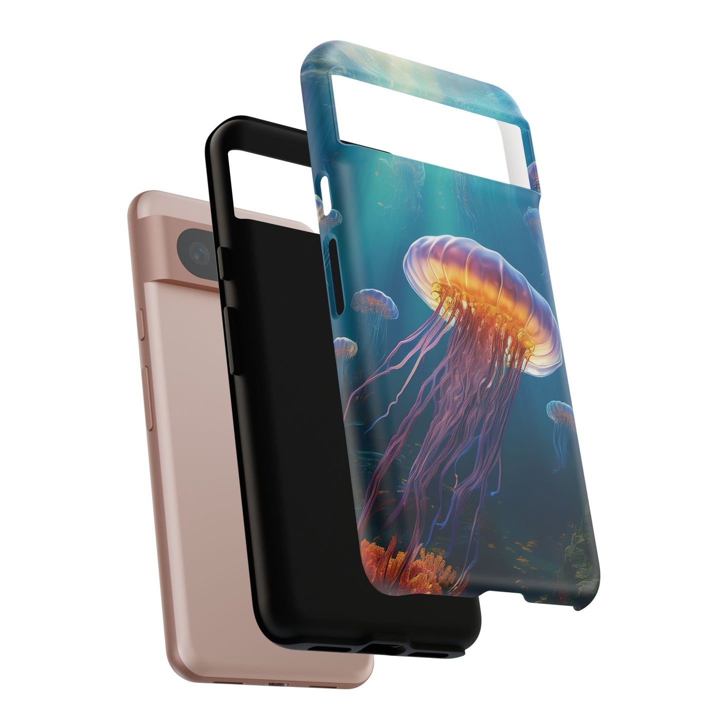 Mesmerizing Jellyfish Google Pixel Case - Fits Pixel 8 Pro, Pixel 8, Pixel 7, Pixel 6 Pro, Pixel 6, Pixel 5 5G - Ocean-Inspired Phone Cover