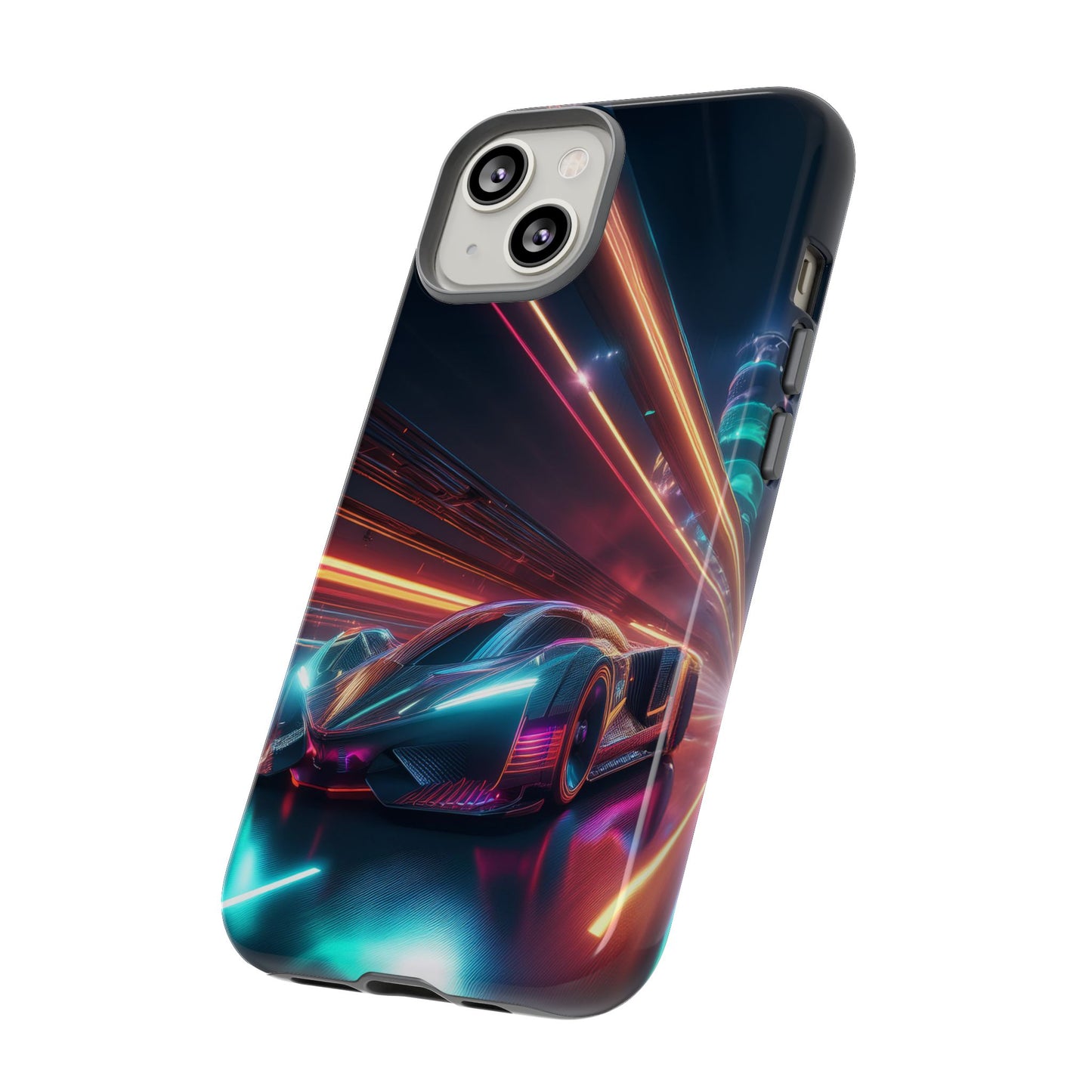 CyberPunk Magenta Car Tough Case - Futuristic Neon Glow iPhone Samsung Google Pixel Phone Case