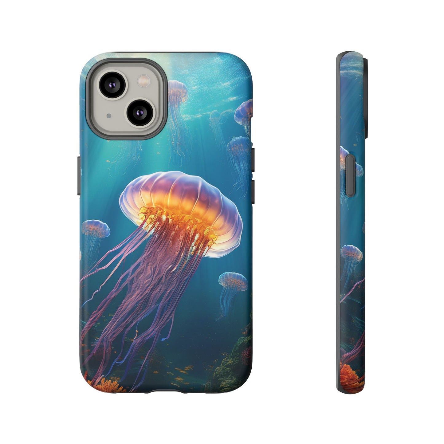 Vibrant Jellyfish iPhone Case - Fits iPhone 8, X, XR, 11, 12, 13, 14, 15, 16 Pro, Max, Mini - Stunning Ocean Art Case for iPhone Lovers
