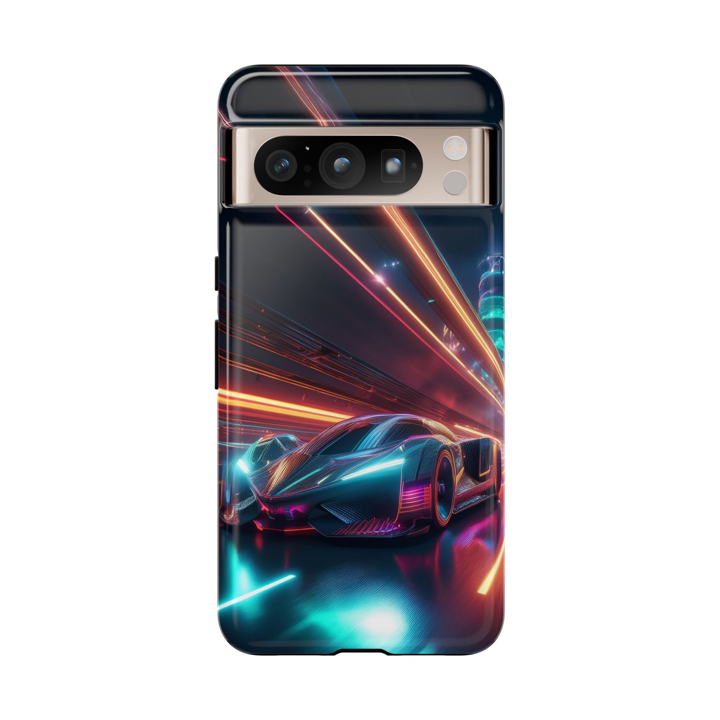 CyberPunk Magenta Car Tough Case - Futuristic Neon Glow iPhone Samsung Google Pixel Phone Case