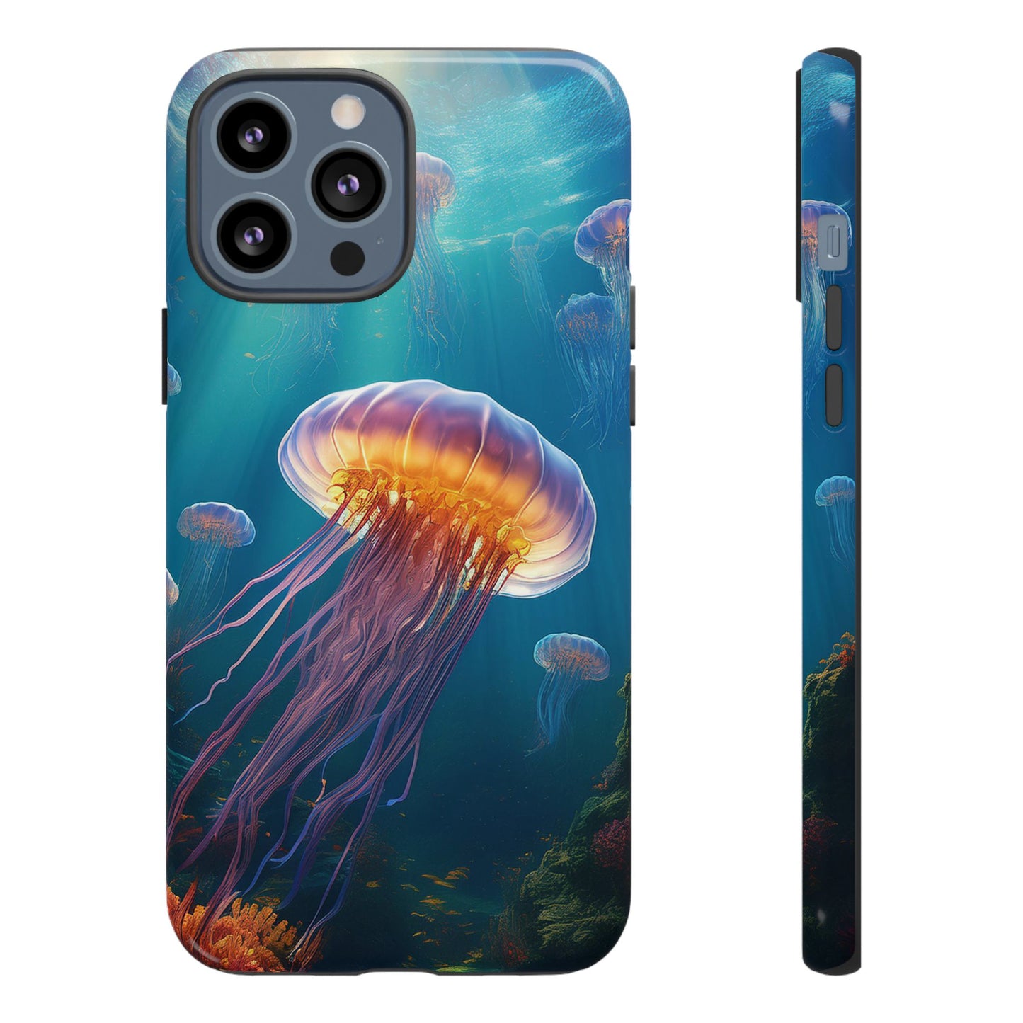 Vibrant Jellyfish iPhone Case - Fits iPhone 8, X, XR, 11, 12, 13, 14, 15, 16 Pro, Max, Mini - Stunning Ocean Art Case for iPhone Lovers