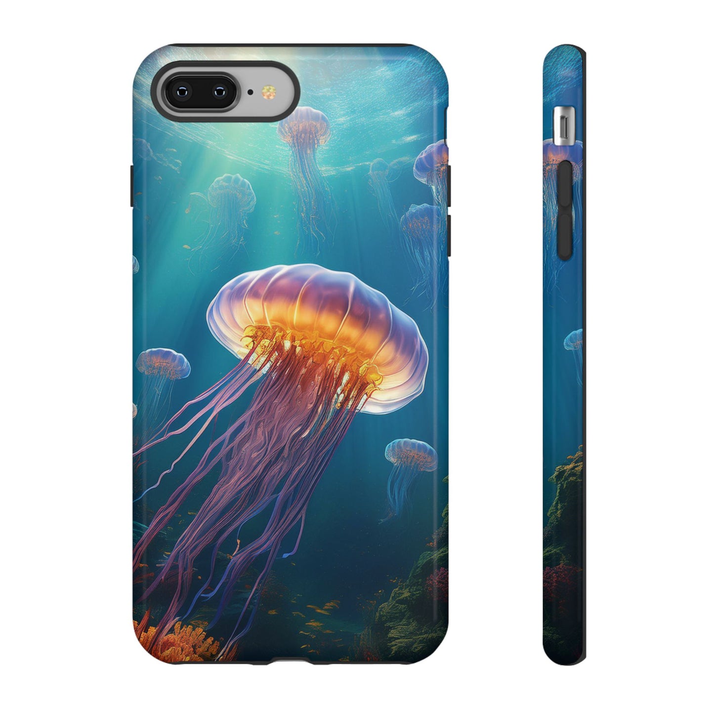 Vibrant Jellyfish iPhone Case - Fits iPhone 8, X, XR, 11, 12, 13, 14, 15, 16 Pro, Max, Mini - Stunning Ocean Art Case for iPhone Lovers