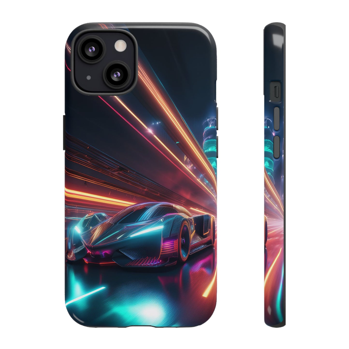 CyberPunk Magenta Car Tough Case - Futuristic Neon Glow iPhone Samsung Google Pixel Phone Case