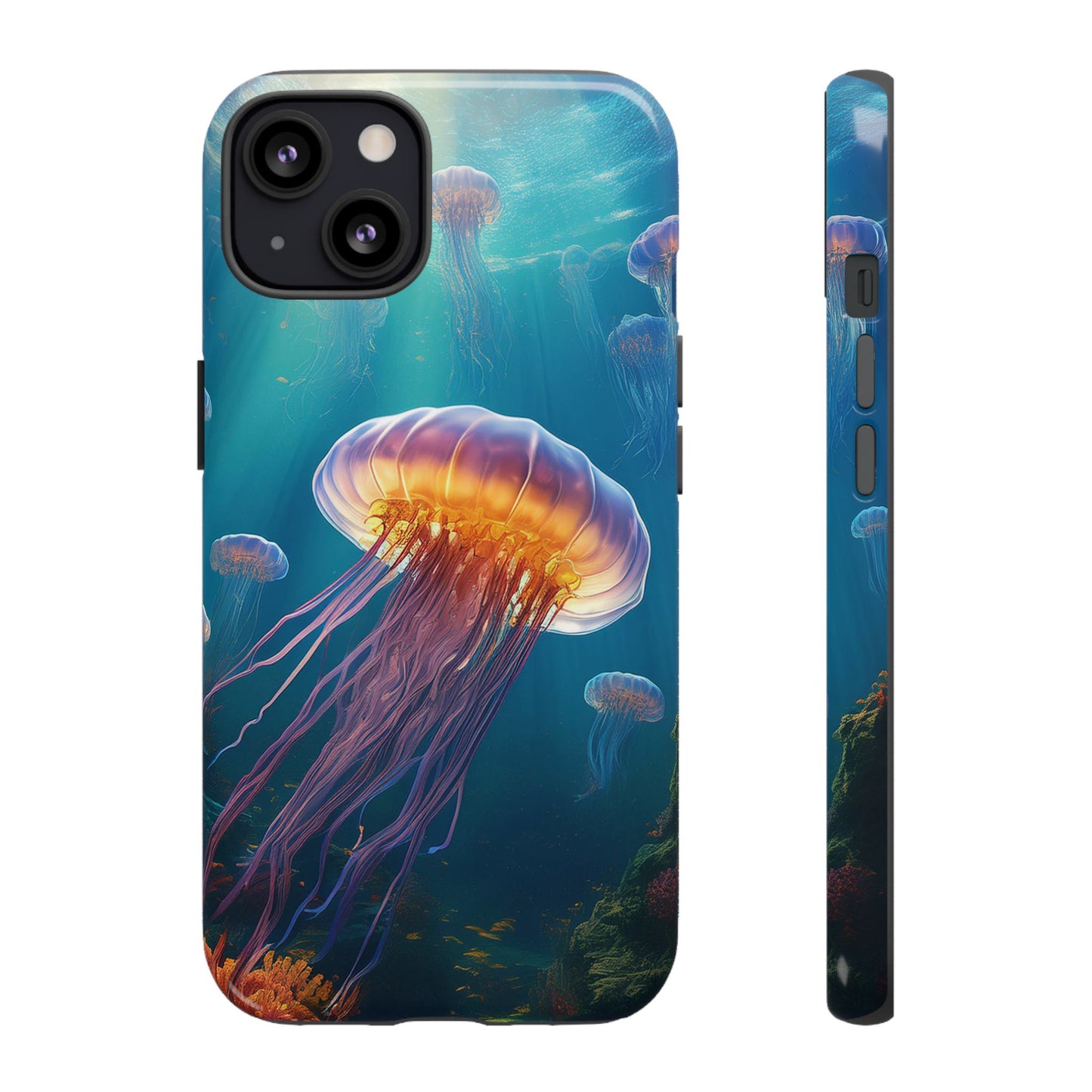 Vibrant Jellyfish iPhone Case - Fits iPhone 8, X, XR, 11, 12, 13, 14, 15, 16 Pro, Max, Mini - Stunning Ocean Art Case for iPhone Lovers