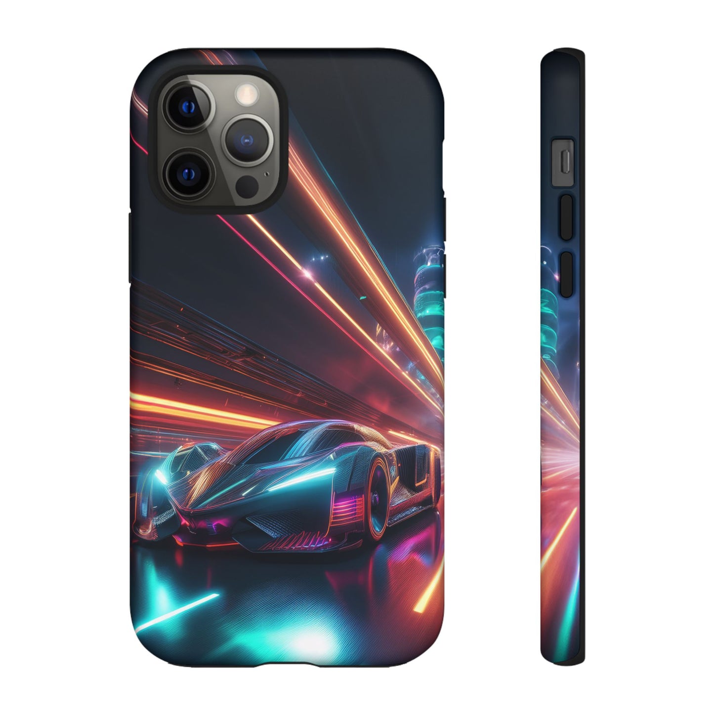 CyberPunk Magenta Car Tough Case - Futuristic Neon Glow iPhone Samsung Google Pixel Phone Case