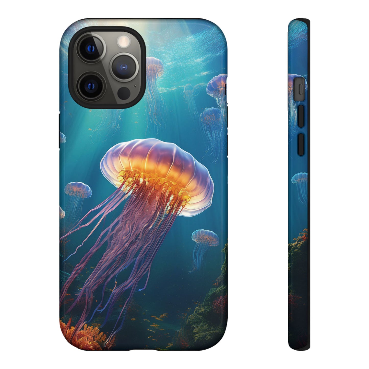 Vibrant Jellyfish iPhone Case - Fits iPhone 8, X, XR, 11, 12, 13, 14, 15, 16 Pro, Max, Mini - Stunning Ocean Art Case for iPhone Lovers