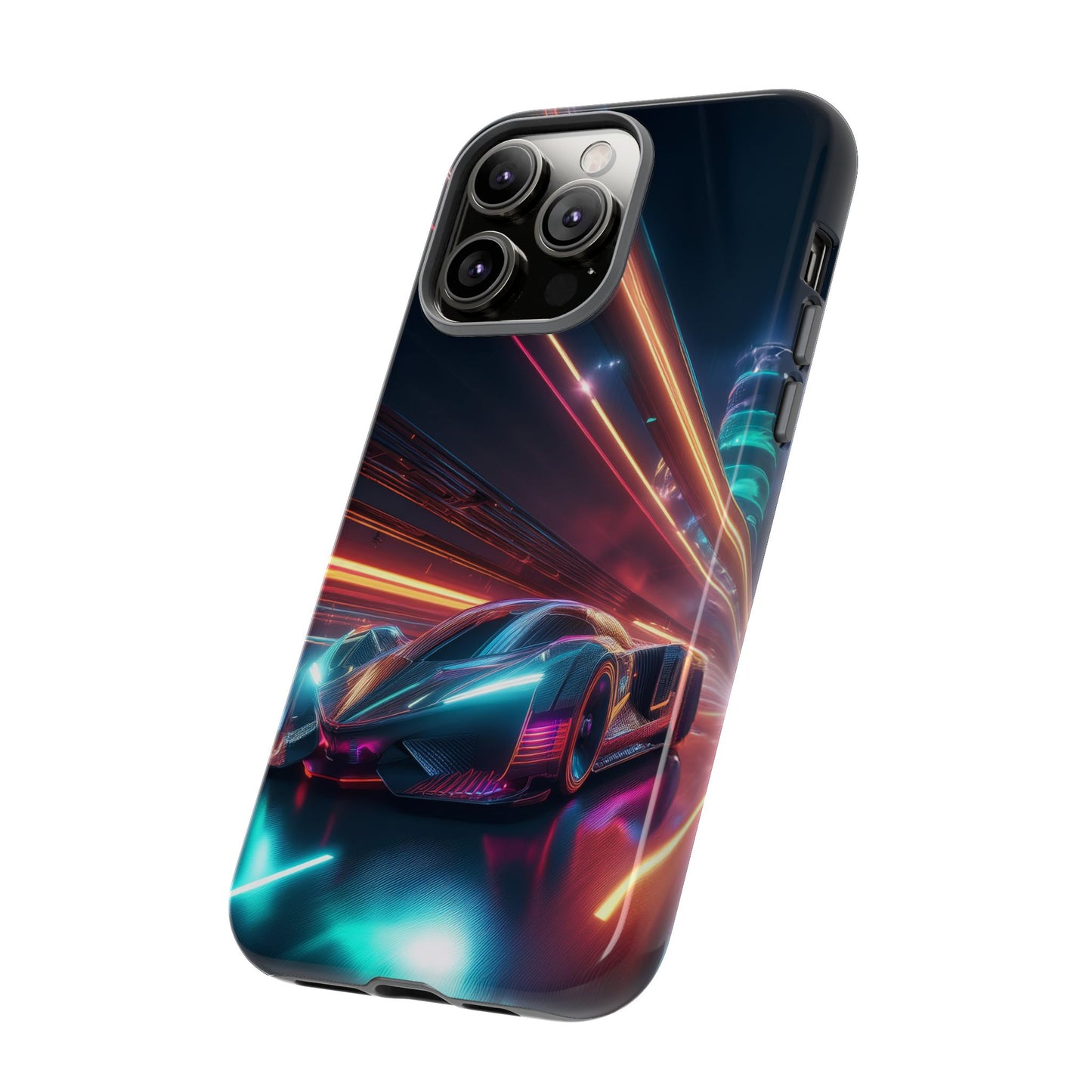 CyberPunk Magenta Car Tough Case - Futuristic Neon Glow iPhone Samsung Google Pixel Phone Case