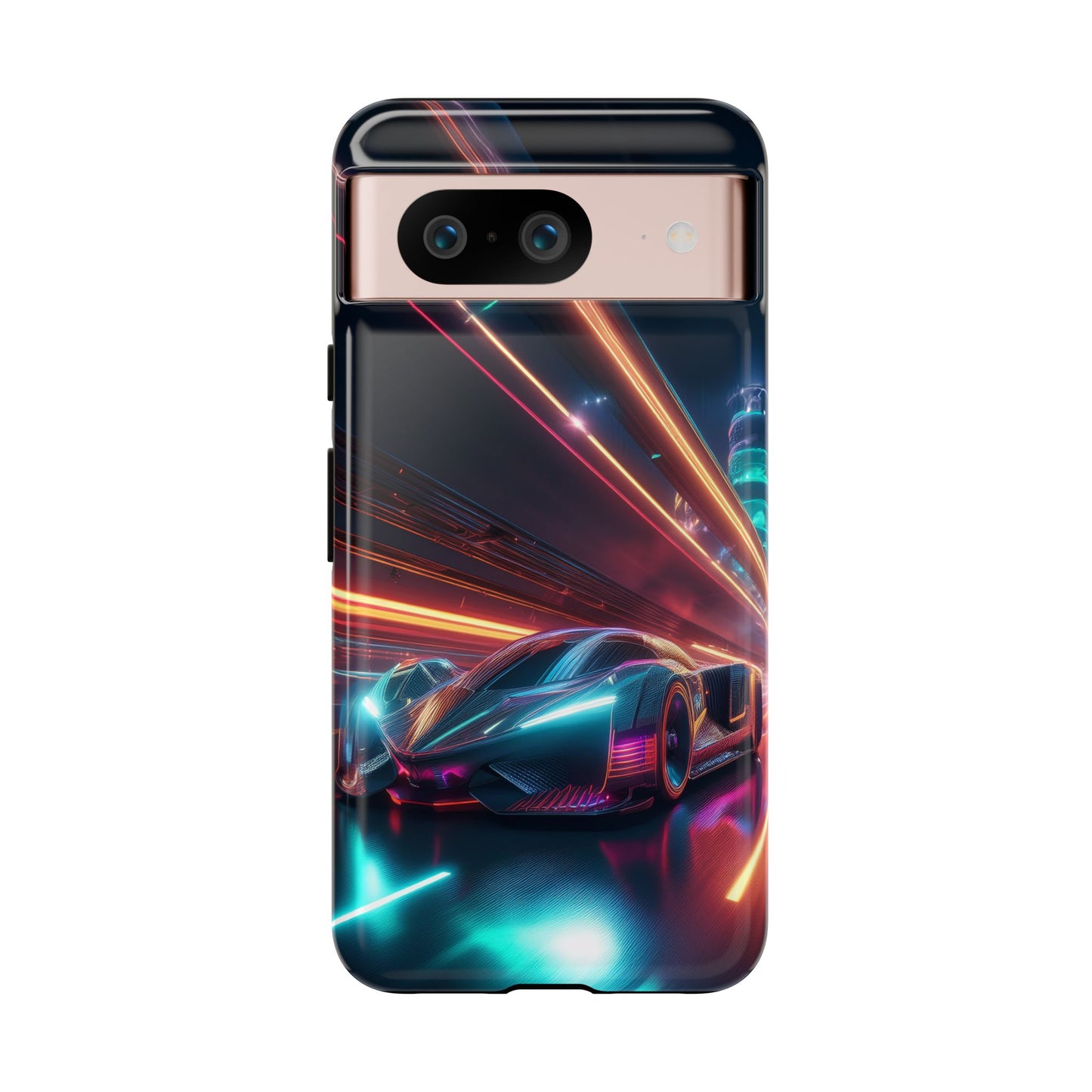 CyberPunk Magenta Car Tough Case - Futuristic Neon Glow iPhone Samsung Google Pixel Phone Case