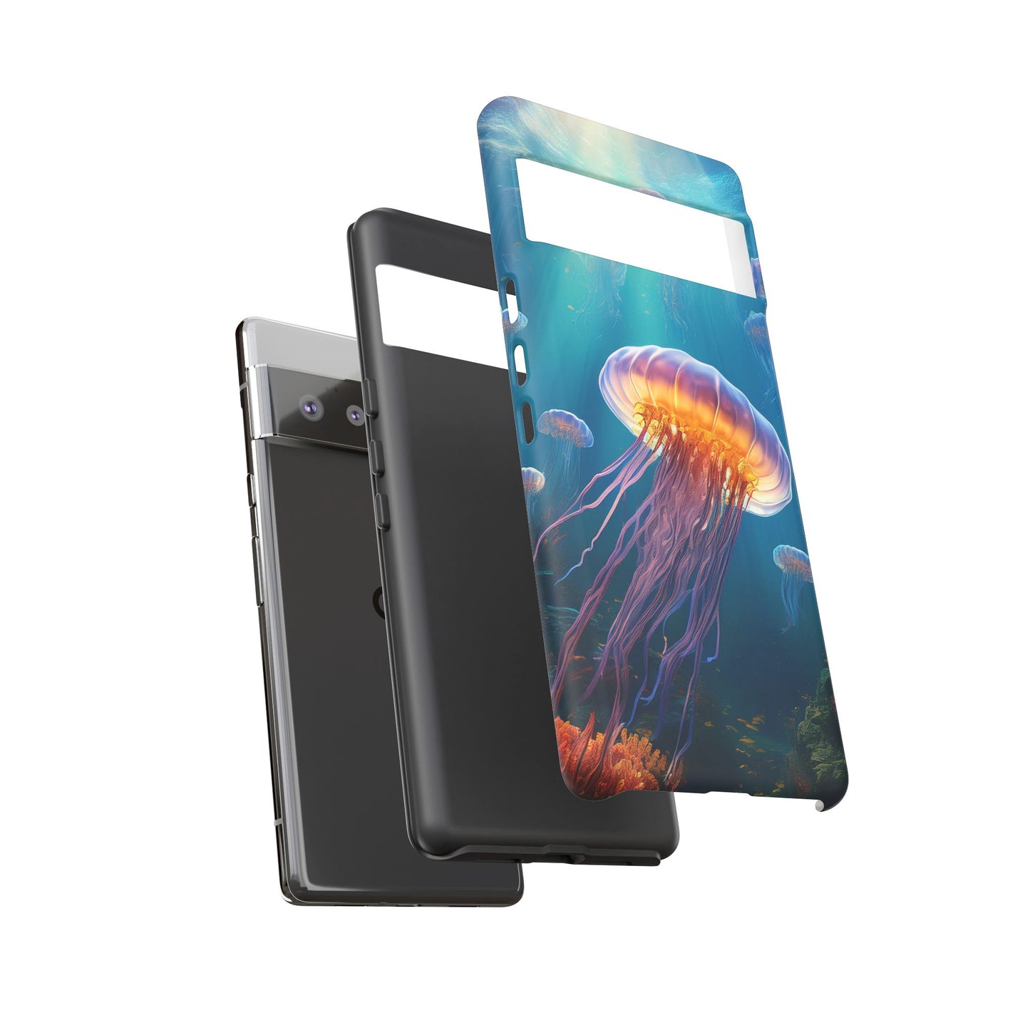 Mesmerizing Jellyfish Google Pixel Case - Fits Pixel 8 Pro, Pixel 8, Pixel 7, Pixel 6 Pro, Pixel 6, Pixel 5 5G - Ocean-Inspired Phone Cover