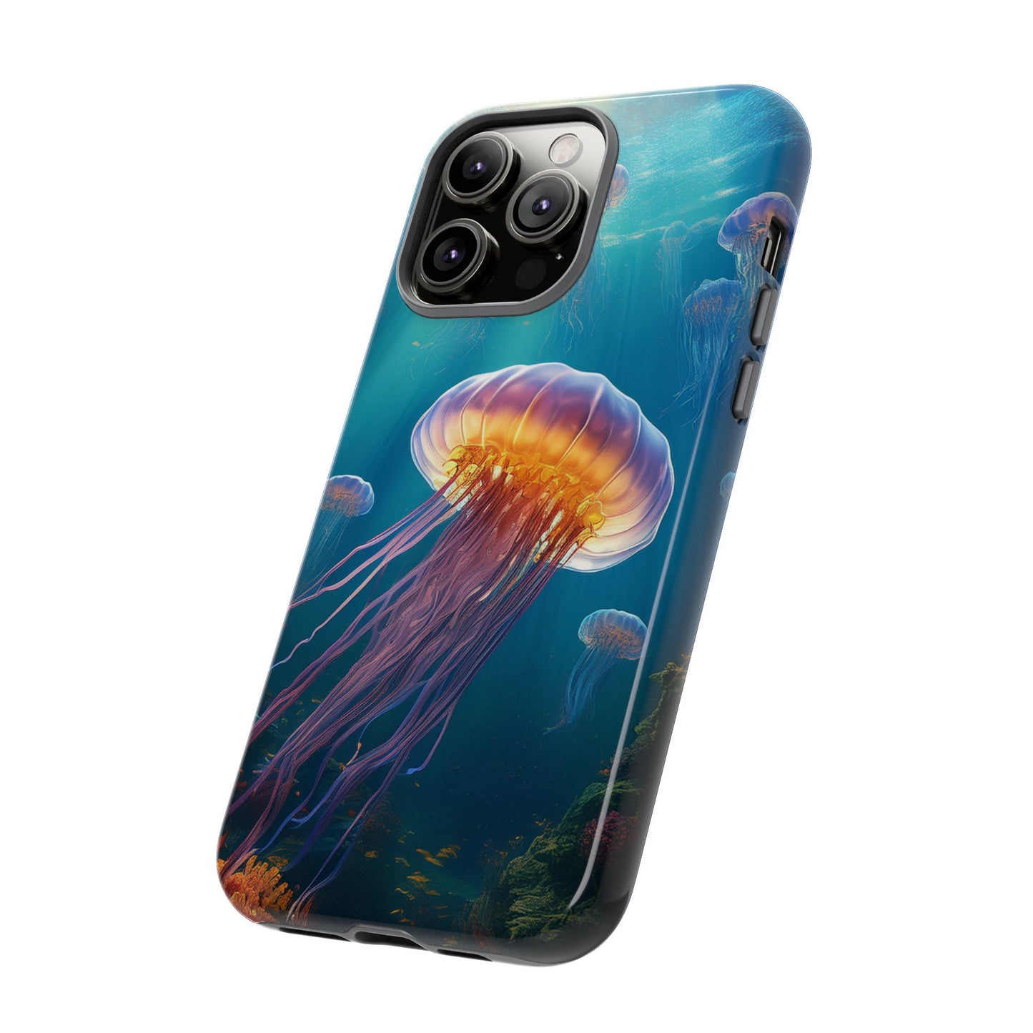 Vibrant Jellyfish iPhone Case - Fits iPhone 8, X, XR, 11, 12, 13, 14, 15, 16 Pro, Max, Mini - Stunning Ocean Art Case for iPhone Lovers