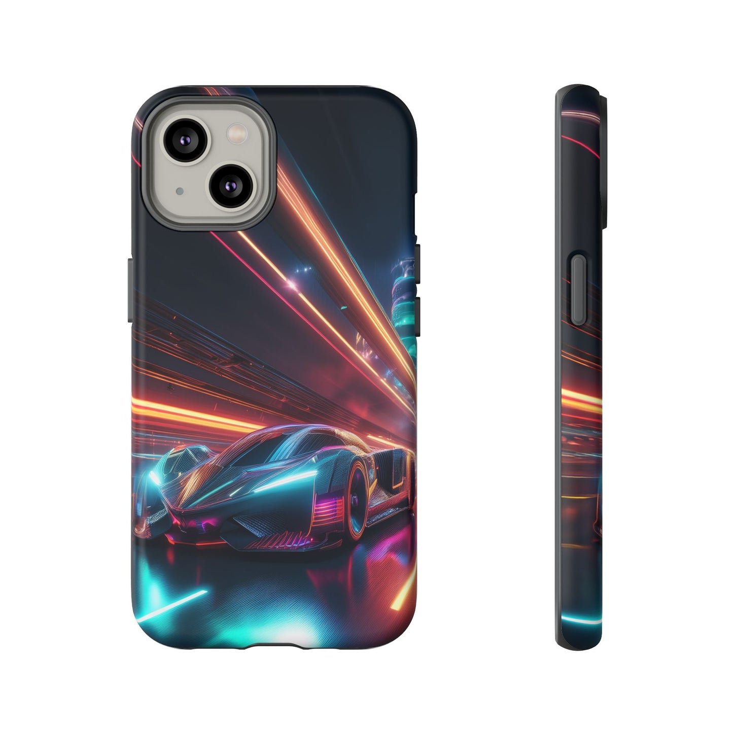 CyberPunk Magenta Car Tough Case - Futuristic Neon Glow iPhone Samsung Google Pixel Phone Case