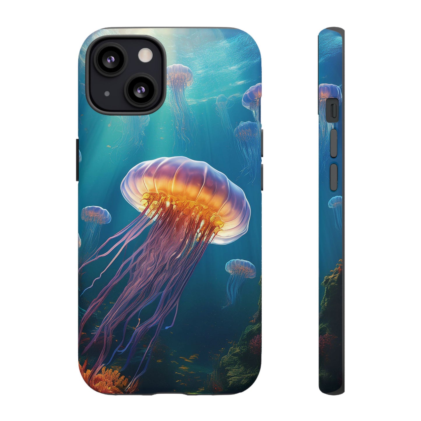 Vibrant Jellyfish iPhone Case - Fits iPhone 8, X, XR, 11, 12, 13, 14, 15, 16 Pro, Max, Mini - Stunning Ocean Art Case for iPhone Lovers