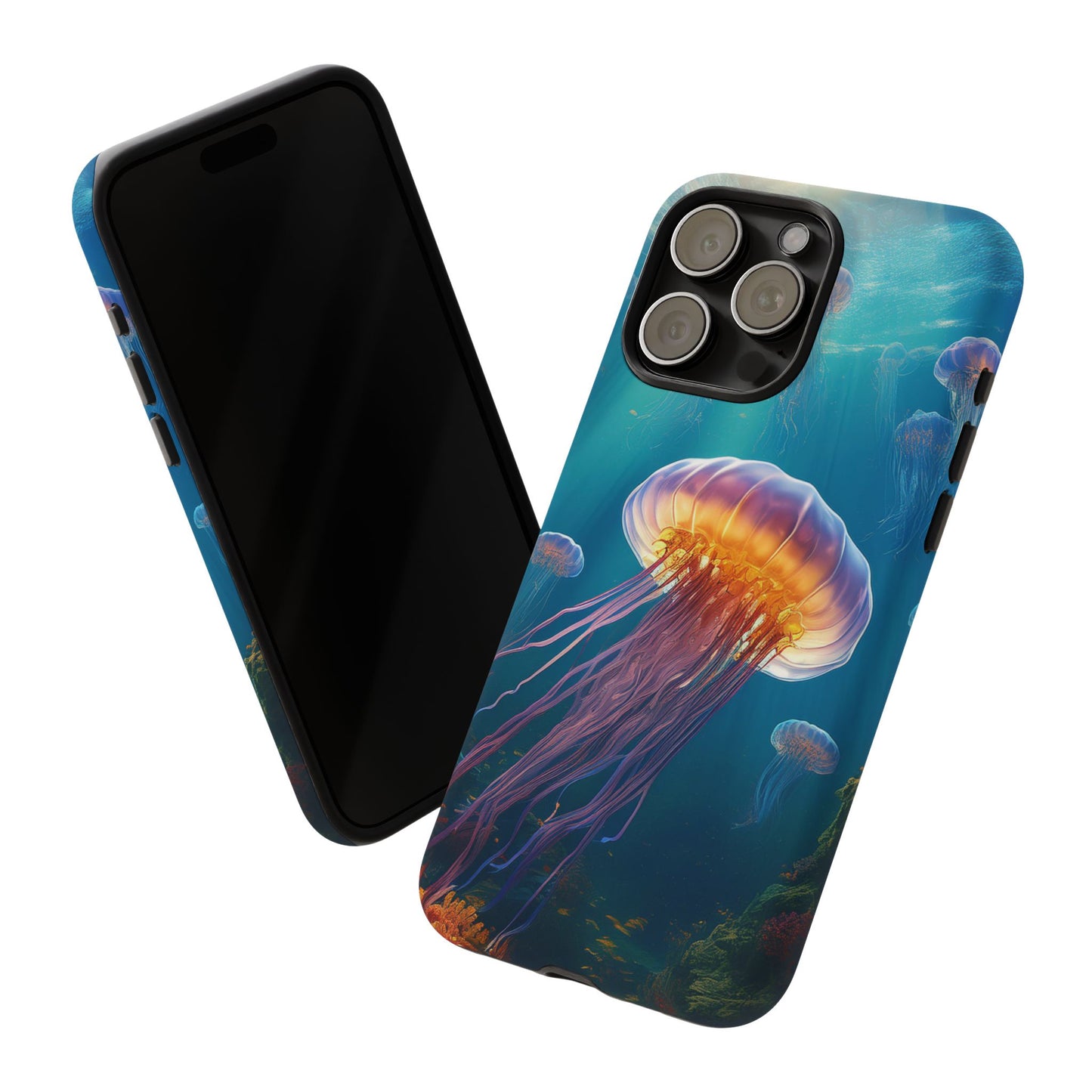 Vibrant Jellyfish iPhone Case - Fits iPhone 8, X, XR, 11, 12, 13, 14, 15, 16 Pro, Max, Mini - Stunning Ocean Art Case for iPhone Lovers