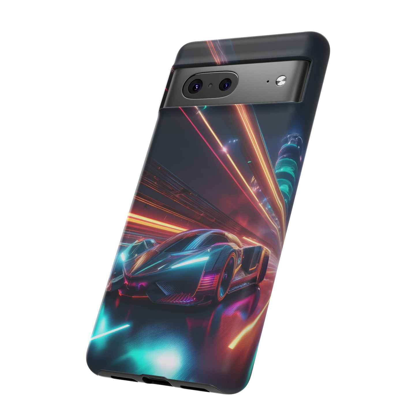 CyberPunk Magenta Car Tough Case - Futuristic Neon Glow iPhone Samsung Google Pixel Phone Case