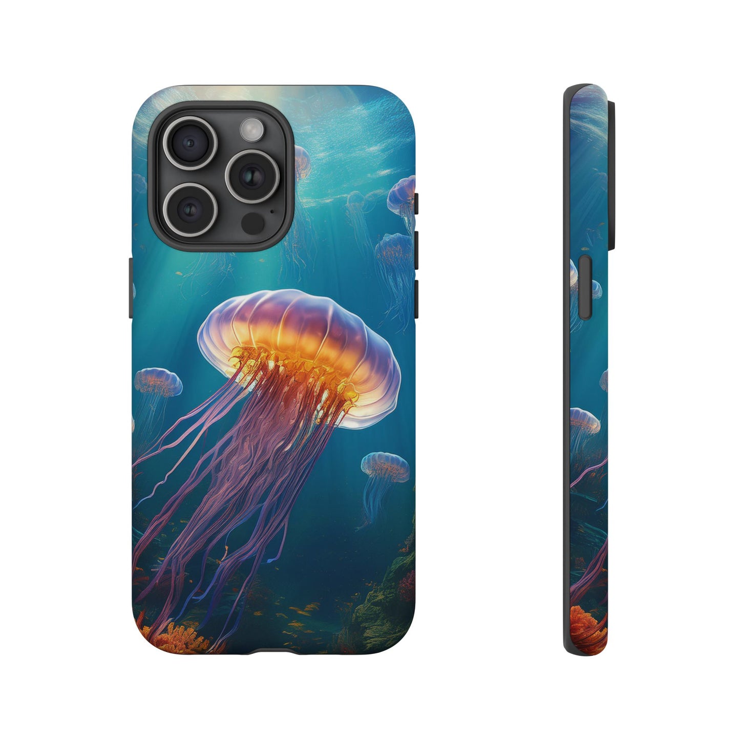 Vibrant Jellyfish iPhone Case - Fits iPhone 8, X, XR, 11, 12, 13, 14, 15, 16 Pro, Max, Mini - Stunning Ocean Art Case for iPhone Lovers