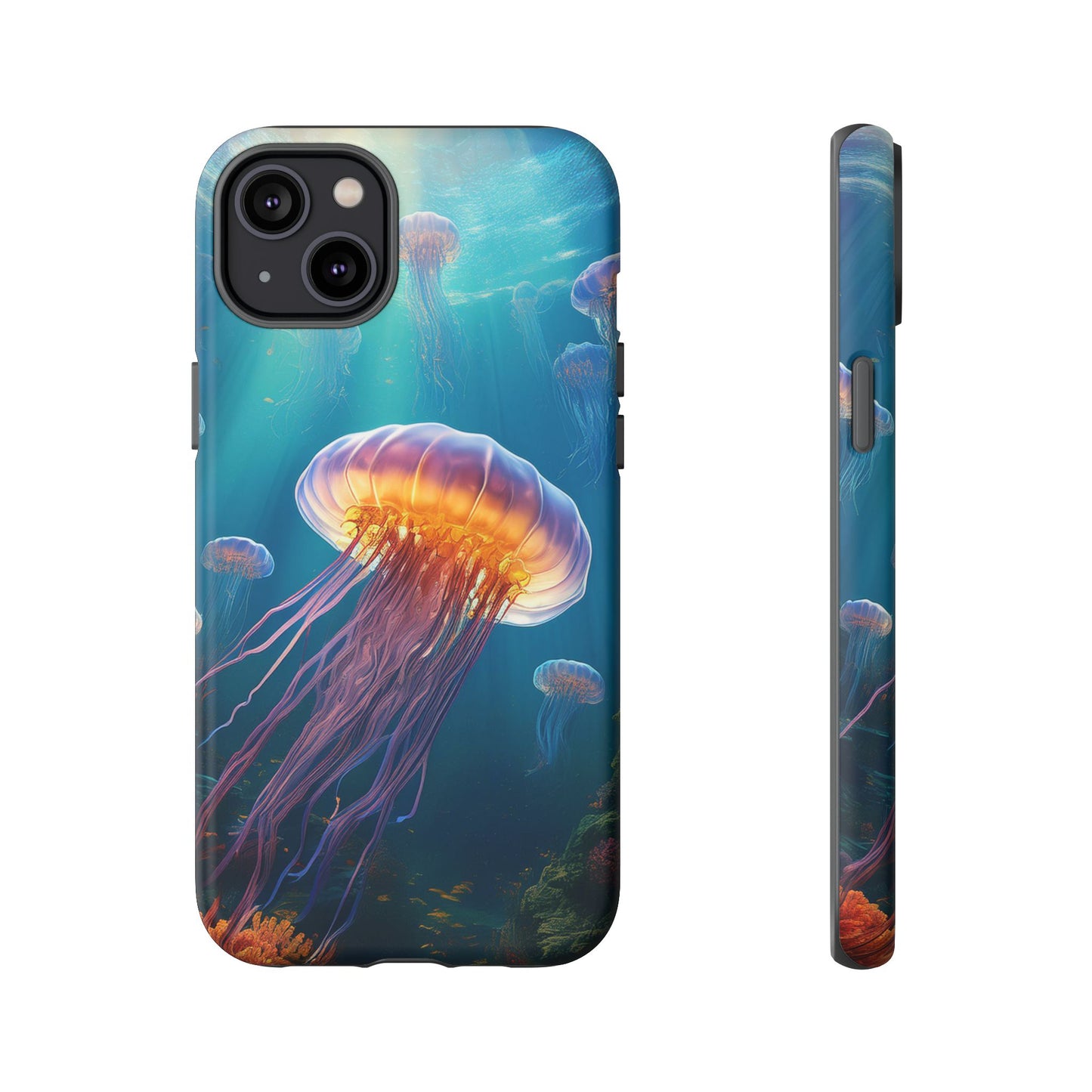 Vibrant Jellyfish iPhone Case - Fits iPhone 8, X, XR, 11, 12, 13, 14, 15, 16 Pro, Max, Mini - Stunning Ocean Art Case for iPhone Lovers