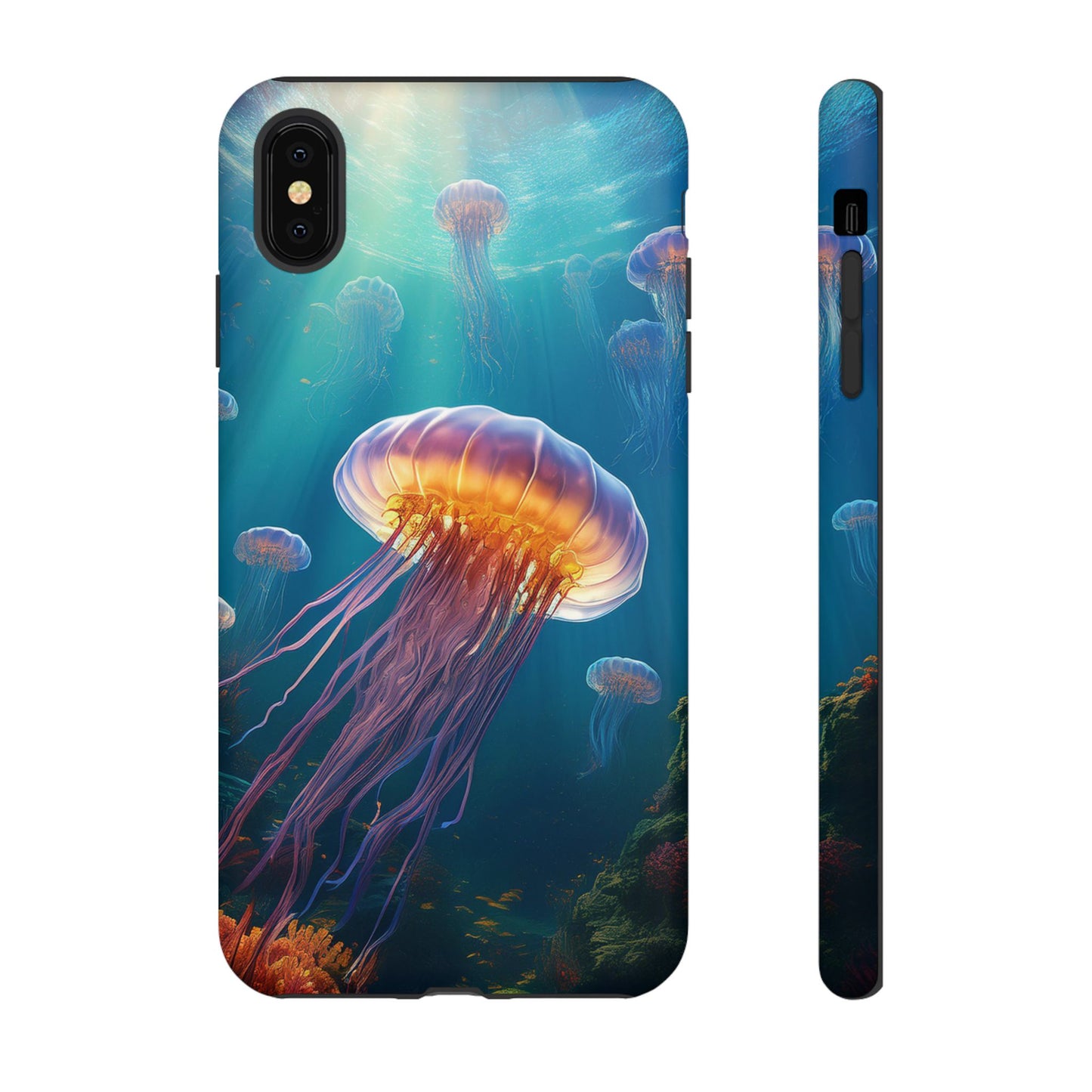Vibrant Jellyfish iPhone Case - Fits iPhone 8, X, XR, 11, 12, 13, 14, 15, 16 Pro, Max, Mini - Stunning Ocean Art Case for iPhone Lovers