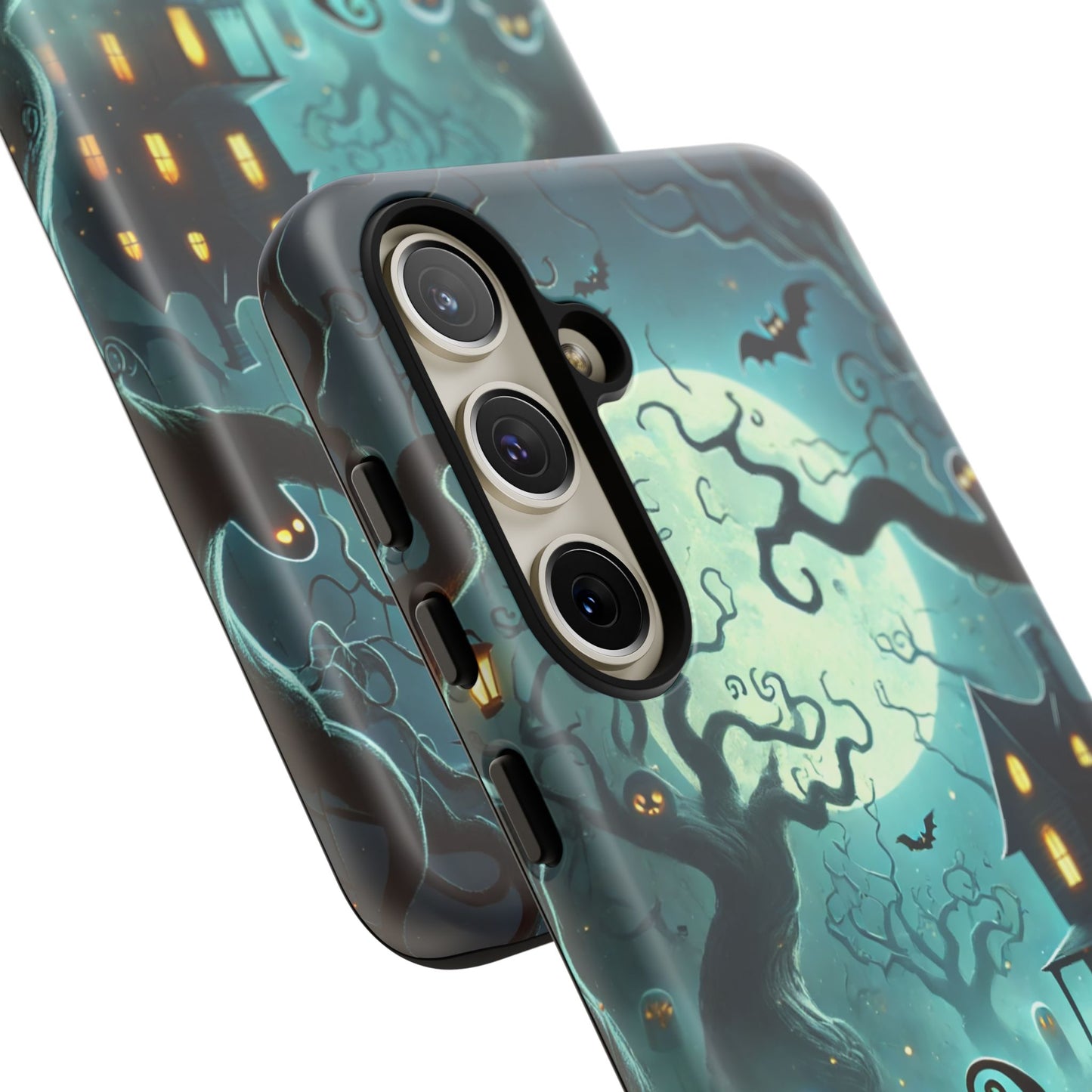 Spooky Halloween Night Pumpkin and Ghost Path Design Phone Case