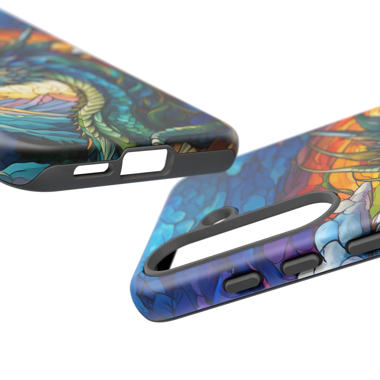 Stained Glass Design Dragon Case | Fantasy Art Samsung Galaxy S24 Ultra, S23, S22, S21, S20, S10 Plus | Unique Protective Phone Cover