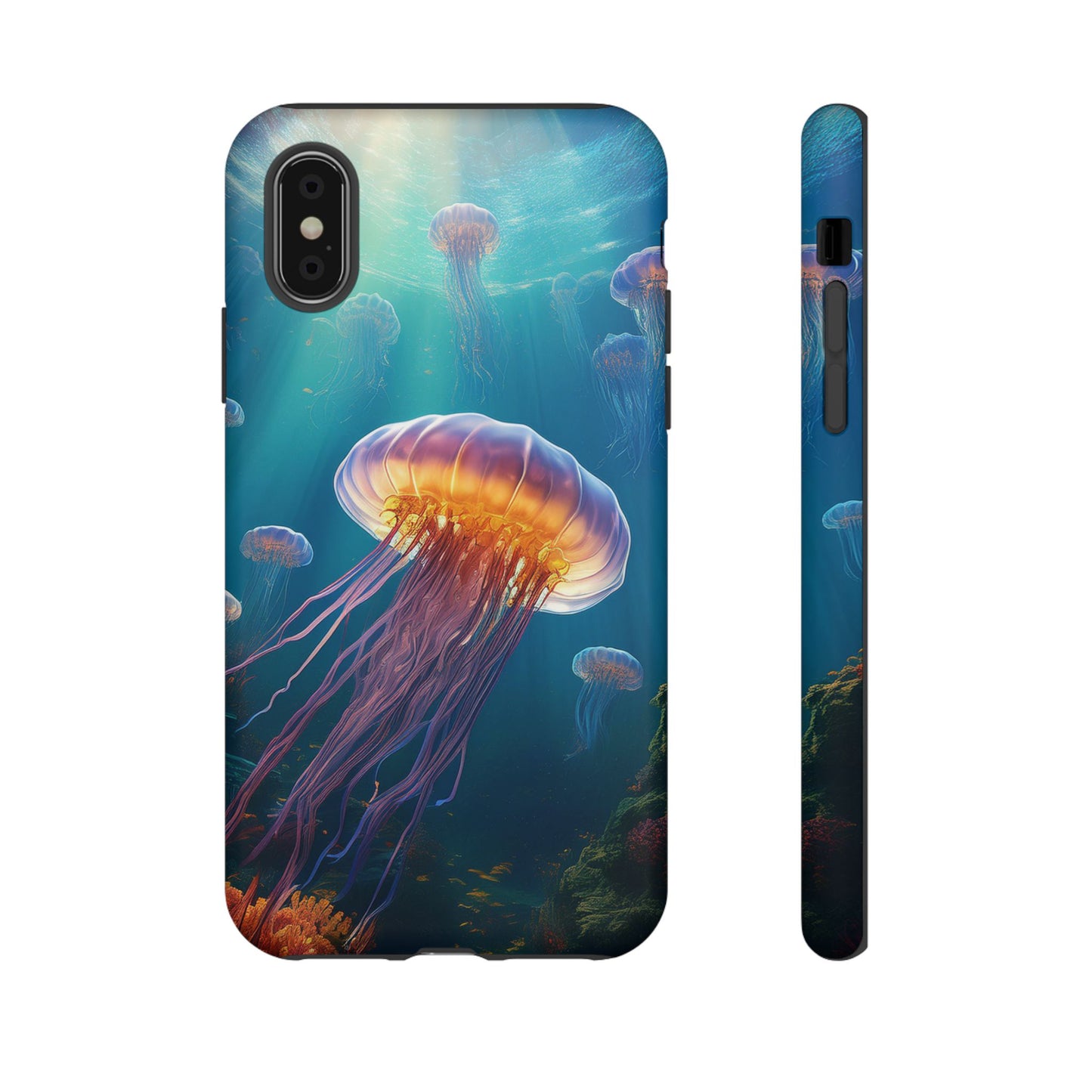 Vibrant Jellyfish iPhone Case - Fits iPhone 8, X, XR, 11, 12, 13, 14, 15, 16 Pro, Max, Mini - Stunning Ocean Art Case for iPhone Lovers