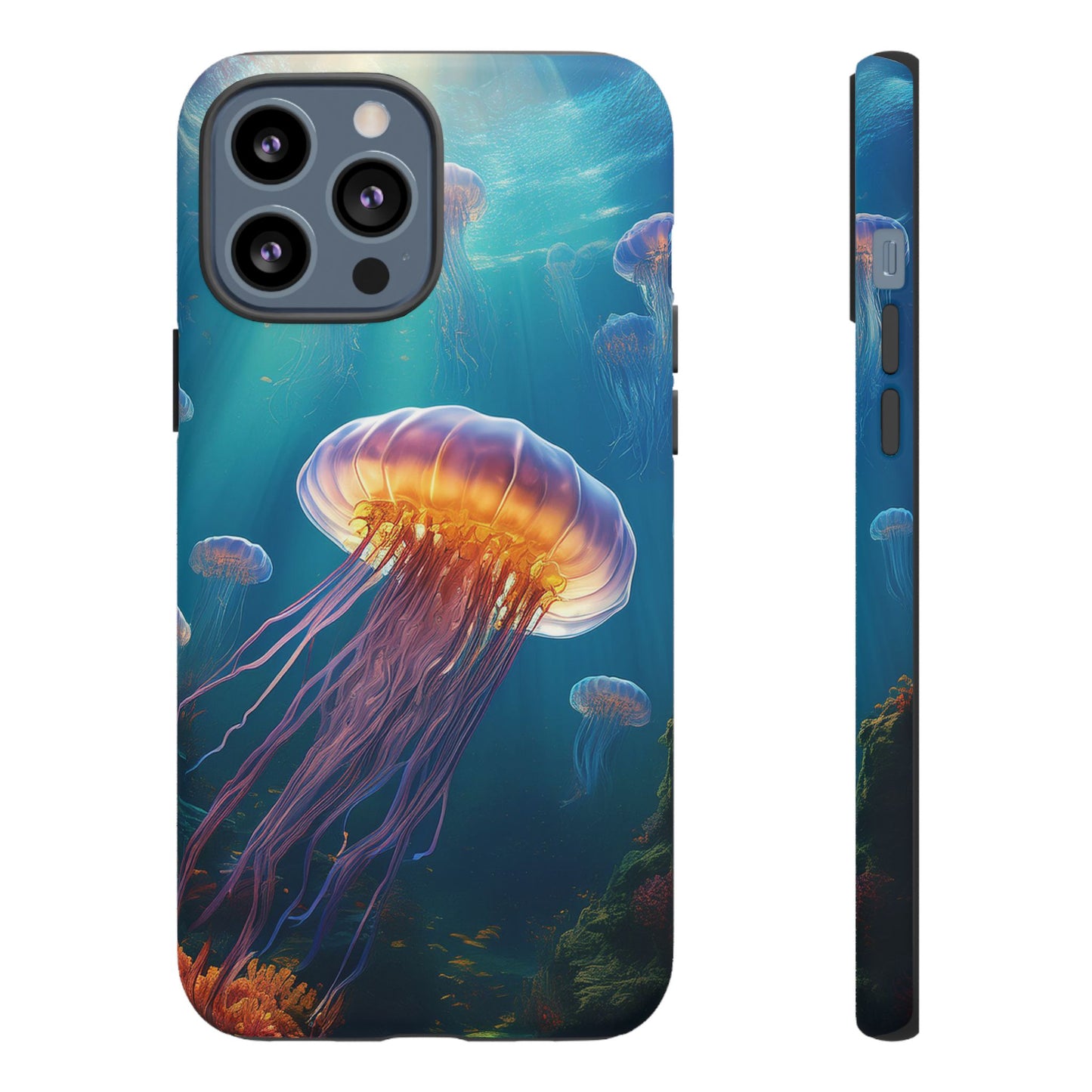 Vibrant Jellyfish iPhone Case - Fits iPhone 8, X, XR, 11, 12, 13, 14, 15, 16 Pro, Max, Mini - Stunning Ocean Art Case for iPhone Lovers