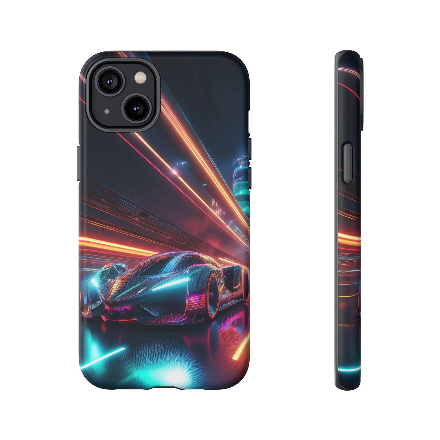 CyberPunk Magenta Car Tough Case - Futuristic Neon Glow iPhone Samsung Google Pixel Phone Case