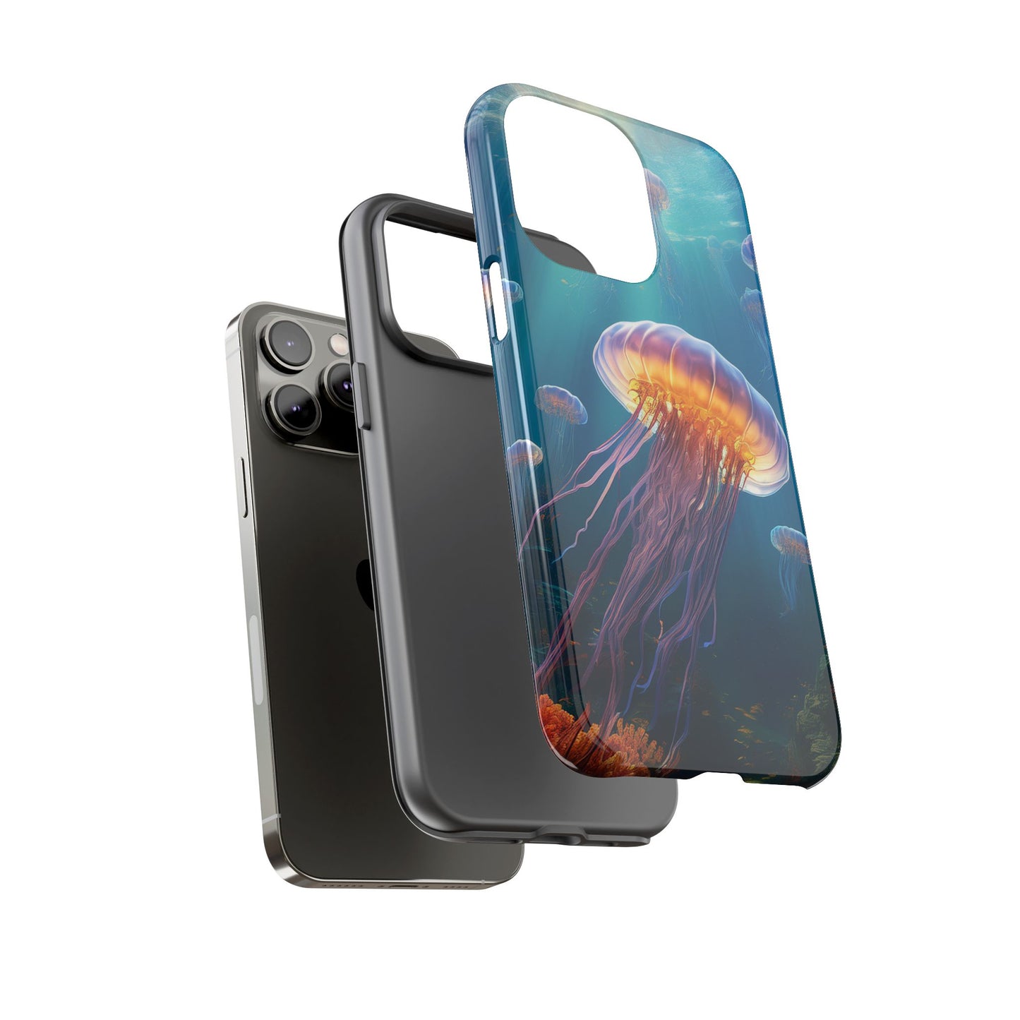 Vibrant Jellyfish iPhone Case - Fits iPhone 8, X, XR, 11, 12, 13, 14, 15, 16 Pro, Max, Mini - Stunning Ocean Art Case for iPhone Lovers