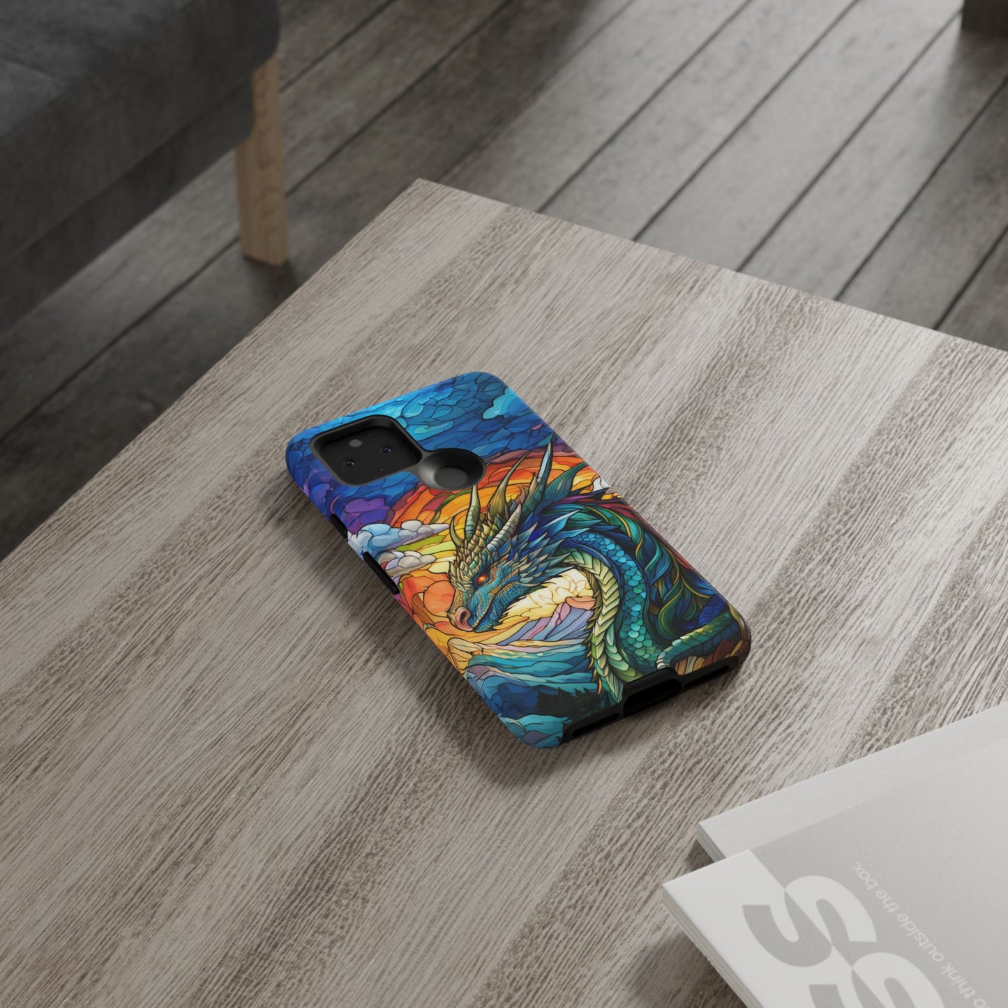Stained Glass Design Dragon Case | Fantasy Art Google Pixel 8 Pro, 8, 7, 6 Pro, 6, 5 5G | Unique Protective Phone Cover for Pixel Users