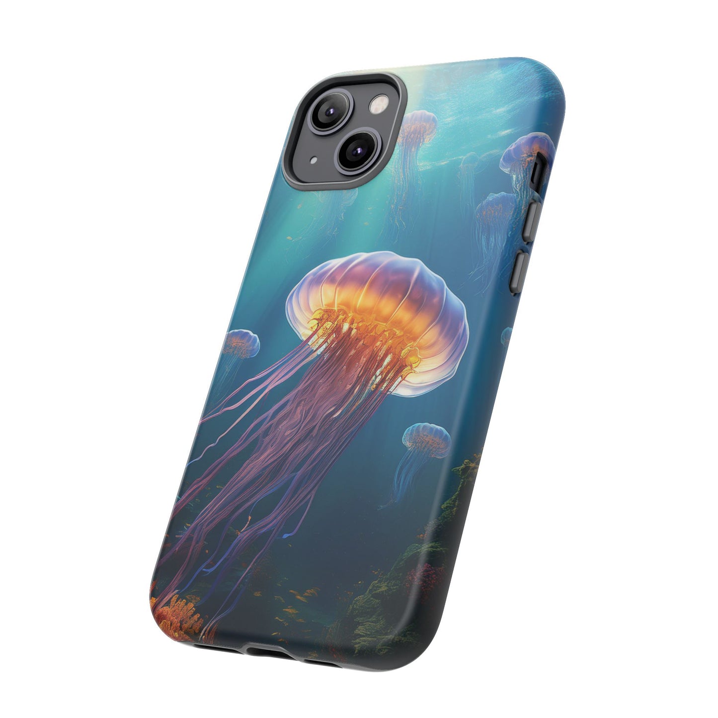Vibrant Jellyfish iPhone Case - Fits iPhone 8, X, XR, 11, 12, 13, 14, 15, 16 Pro, Max, Mini - Stunning Ocean Art Case for iPhone Lovers