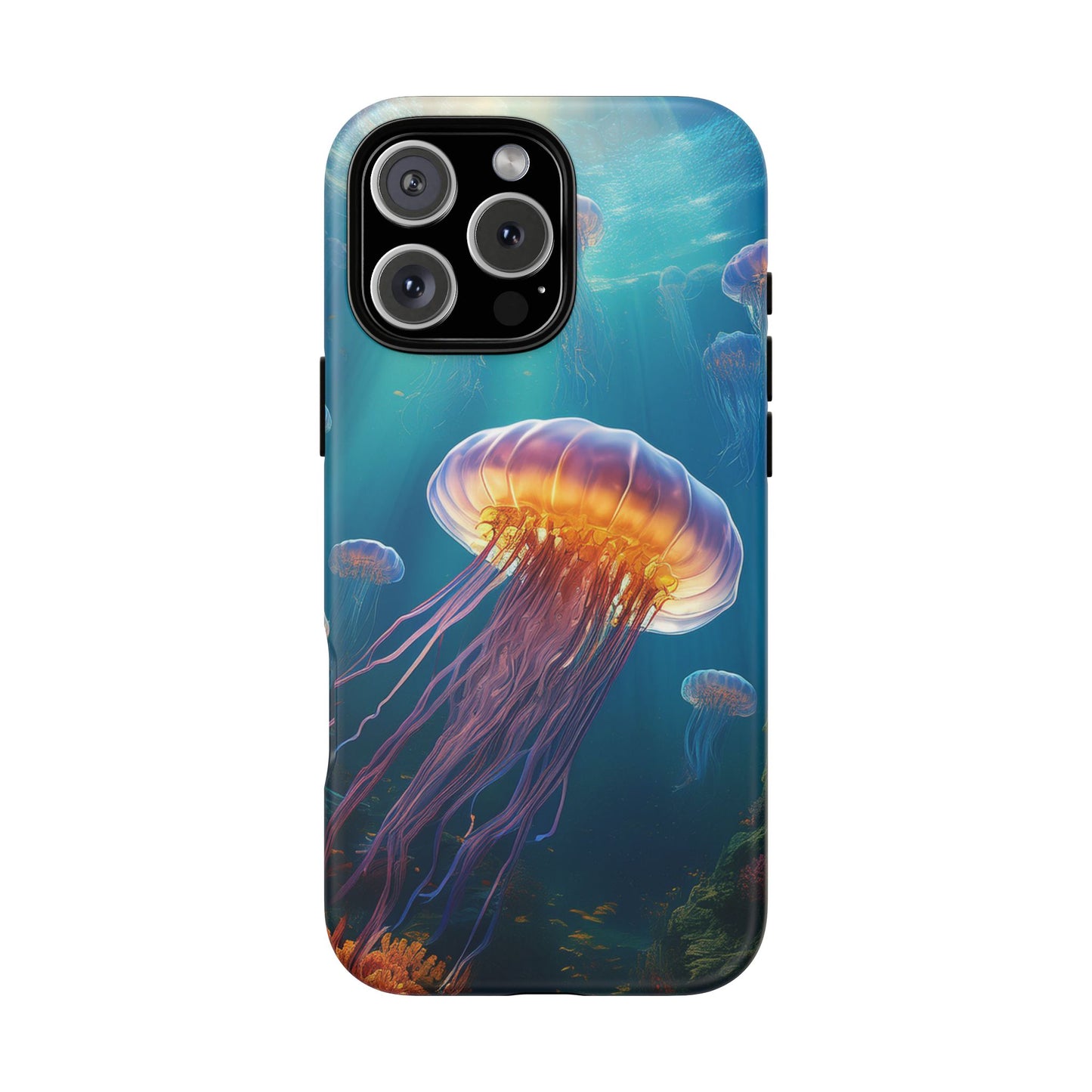 Vibrant Jellyfish iPhone Case - Fits iPhone 8, X, XR, 11, 12, 13, 14, 15, 16 Pro, Max, Mini - Stunning Ocean Art Case for iPhone Lovers