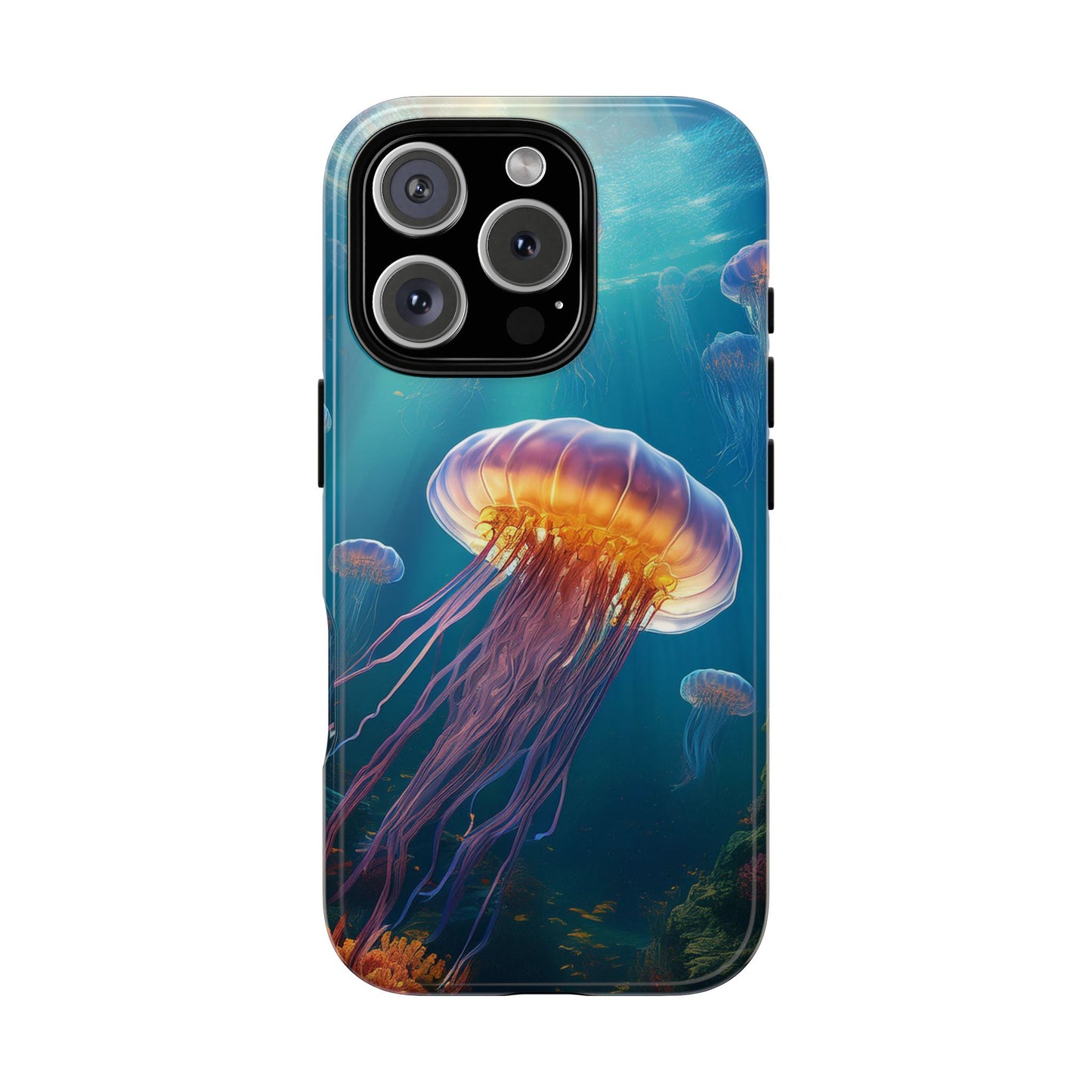 Vibrant Jellyfish iPhone Case - Fits iPhone 8, X, XR, 11, 12, 13, 14, 15, 16 Pro, Max, Mini - Stunning Ocean Art Case for iPhone Lovers